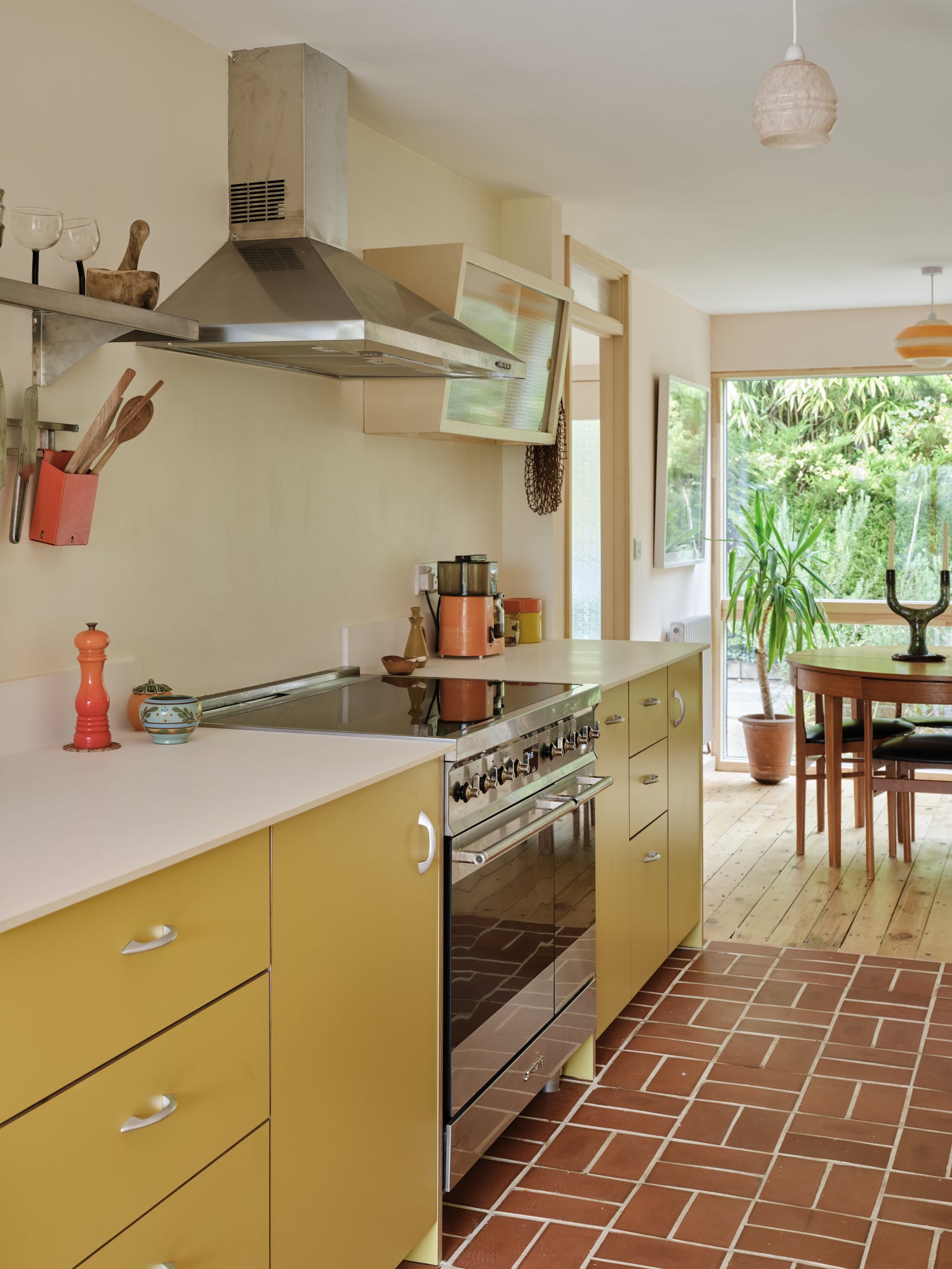 IKEA plywood kitchen fronts yellow gold 