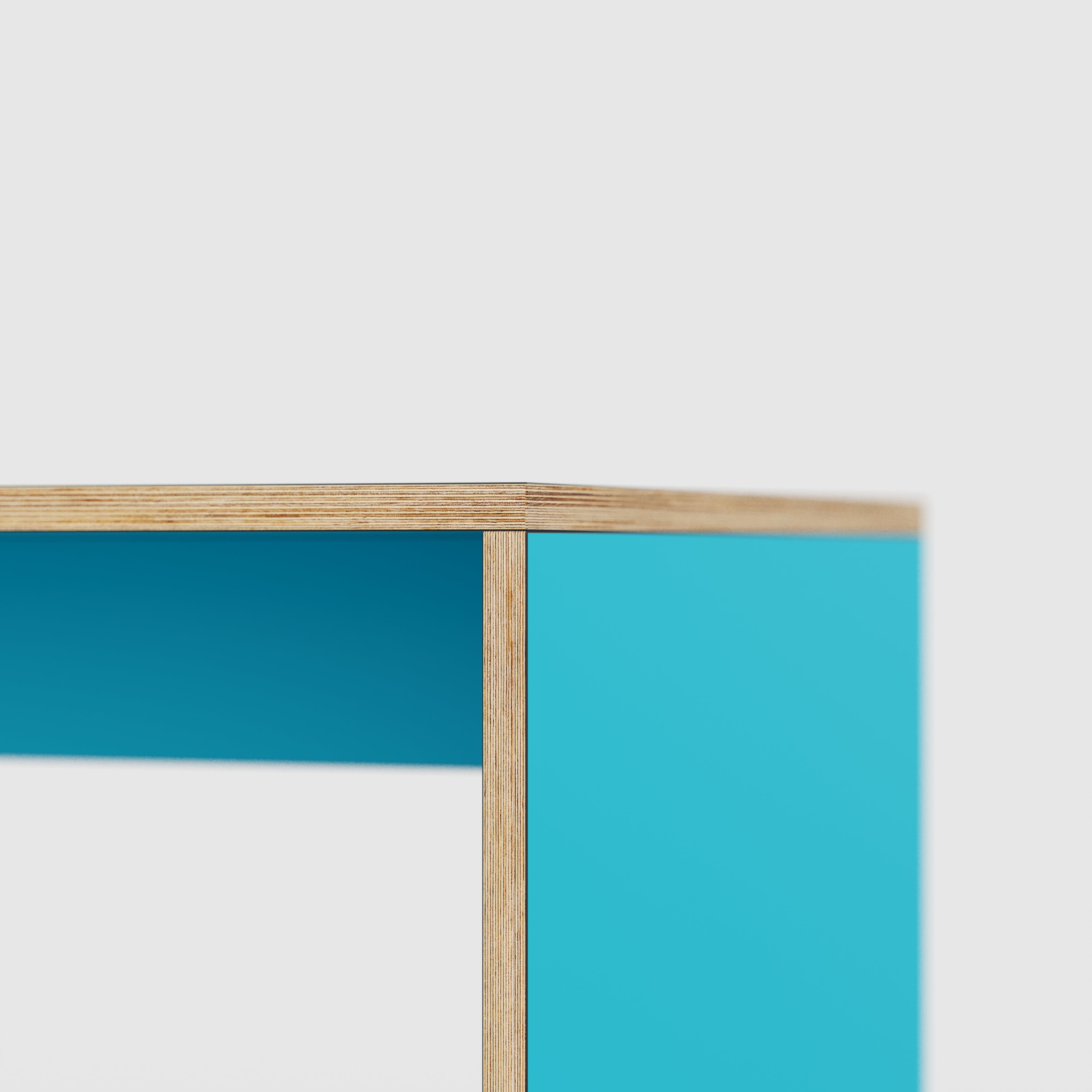 Kids Desk with Solid Sides - Formica Caribbean Blue - 800(w) x 400(d) x 500(h)
