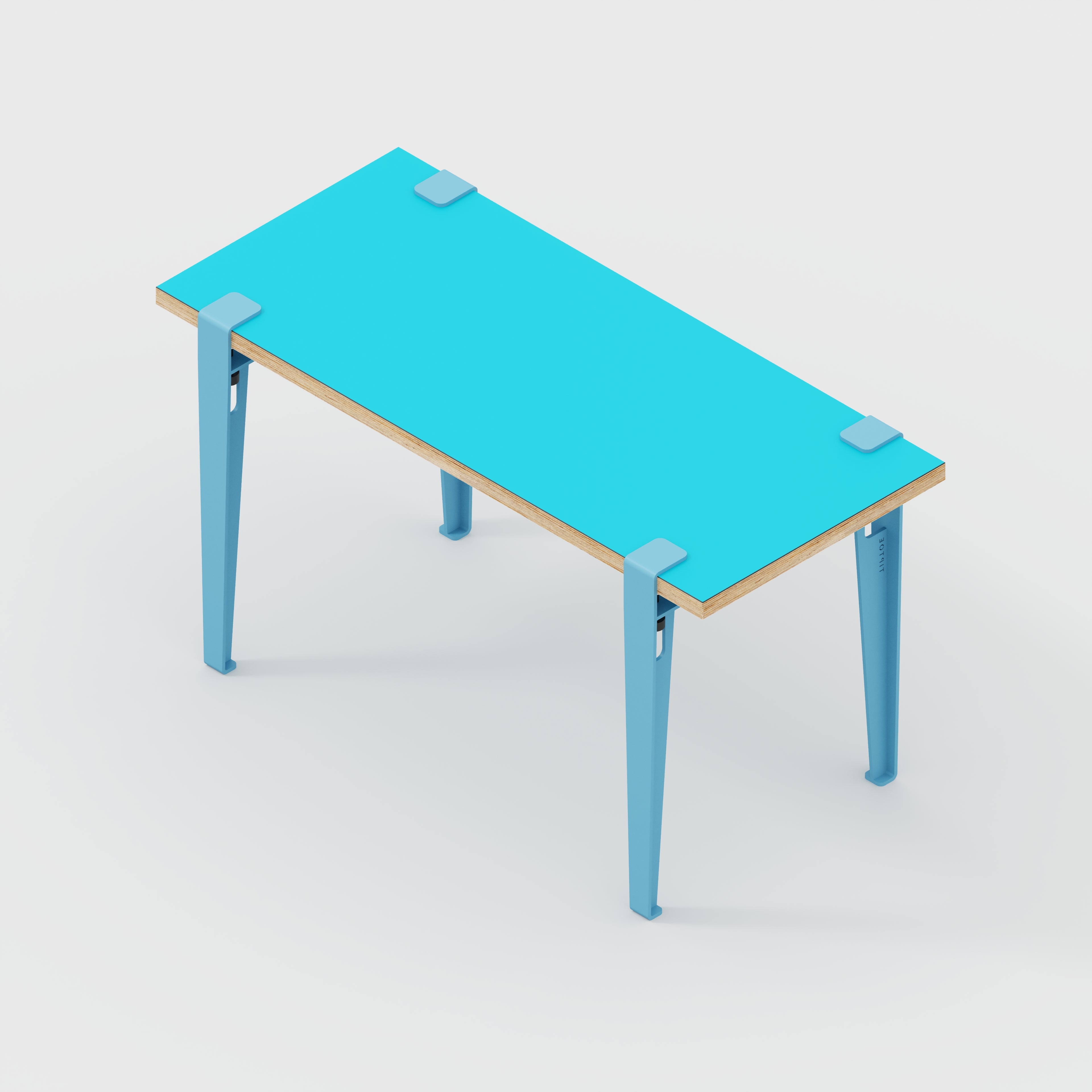Kids Desk with Whale Blue Tiptoe Legs - Formica Caribbean Blue - 800(w) x 400(d) x 500(h)