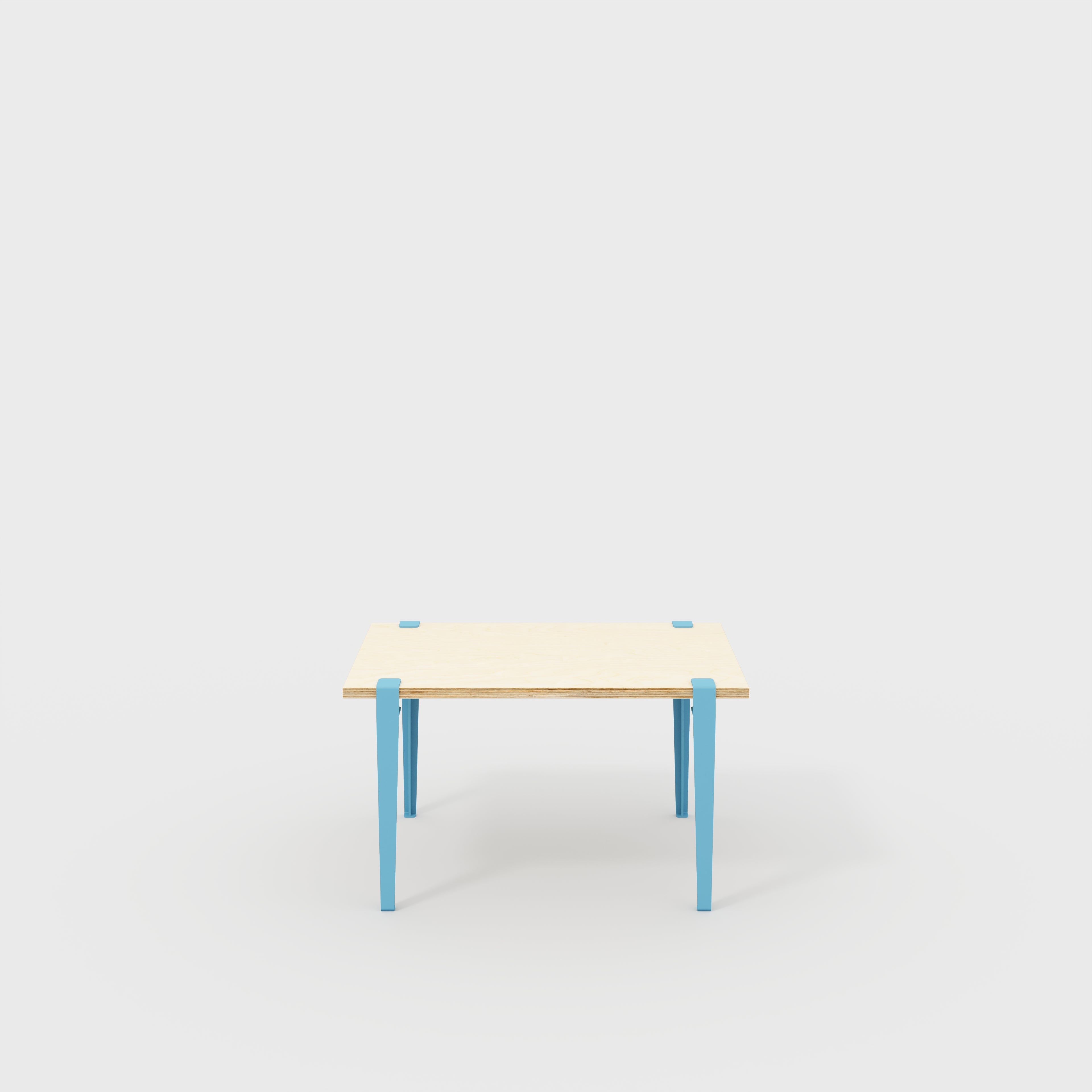 Kids Table with Whale Blue Tiptoe Legs - Plywood Birch - 800(w) x 600(d) x 500(h)