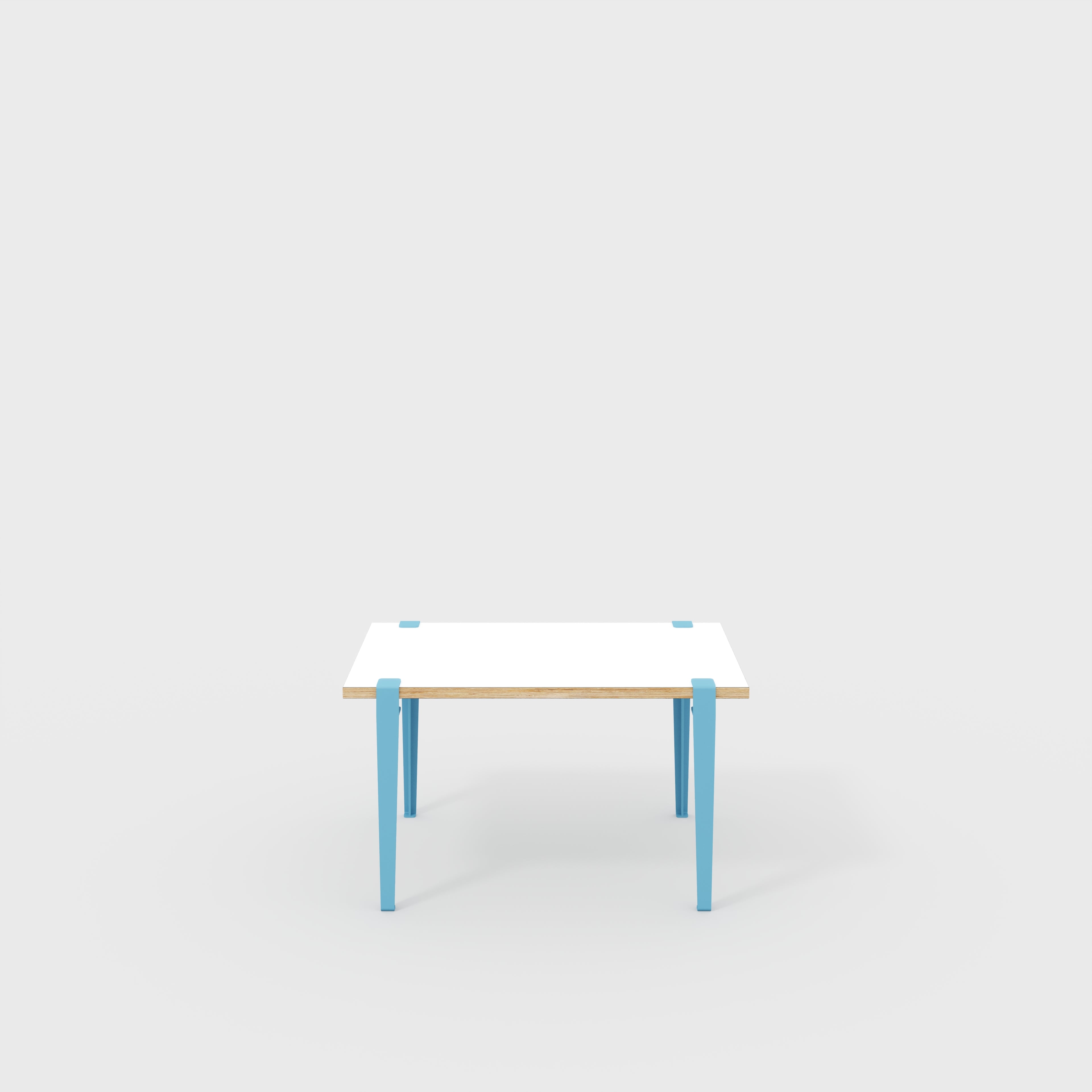 Kids Table with Whale Blue Tiptoe Legs - Formica White - 800(w) x 600(d) x 500(h)