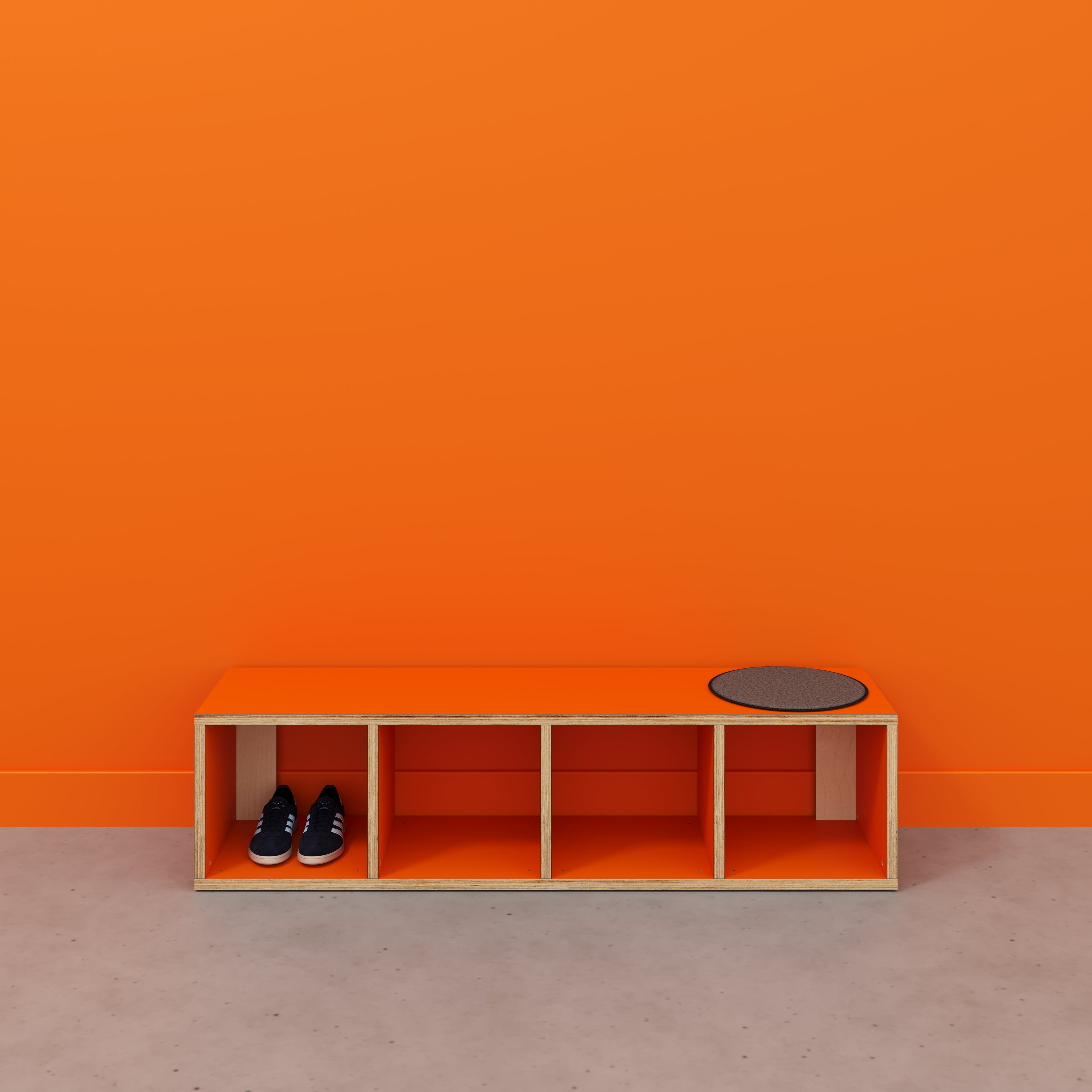 orange levante open shelves
