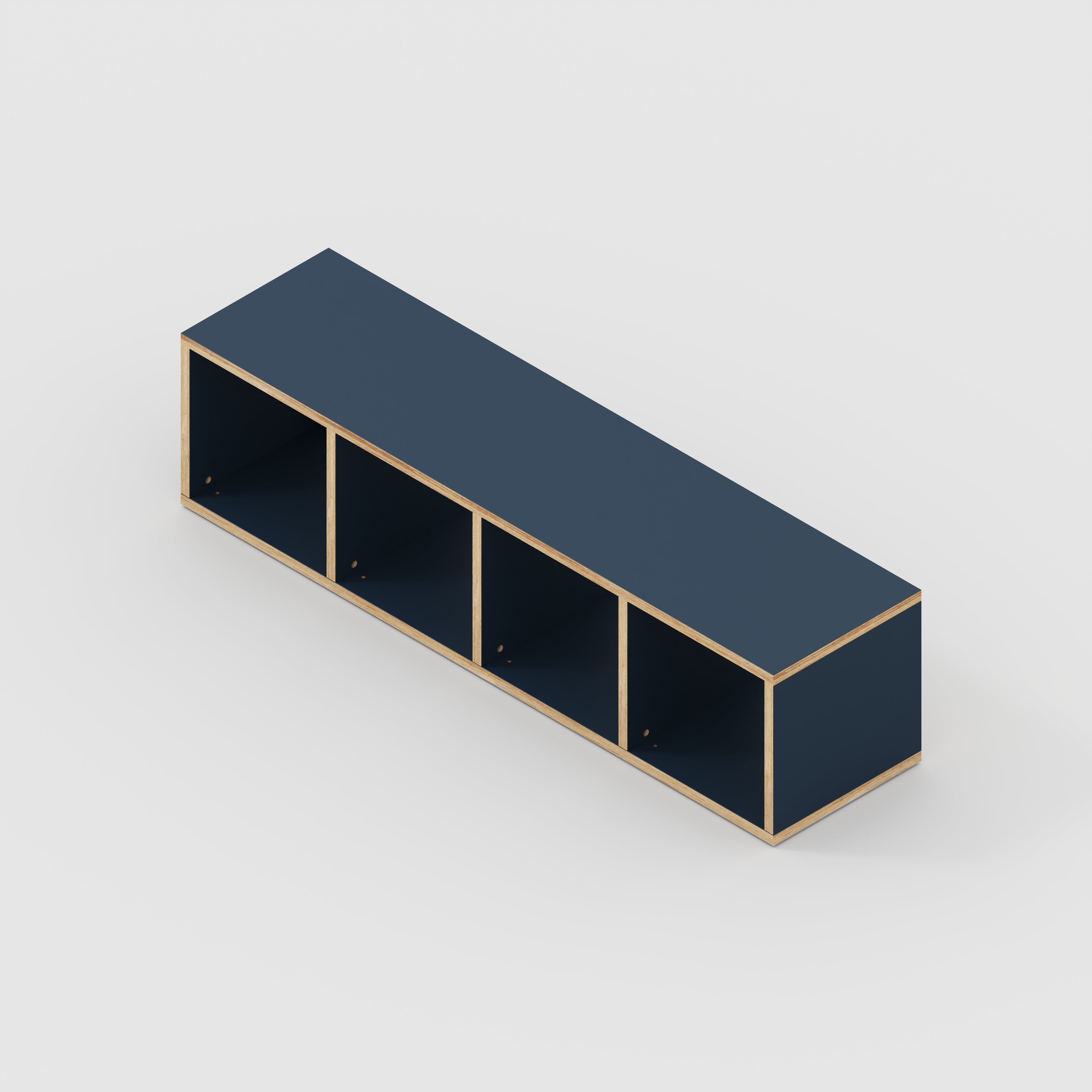 Plywood Open Shelves - Formica Night Sea Blue - 1600(w) x 400(d) x 400(h)