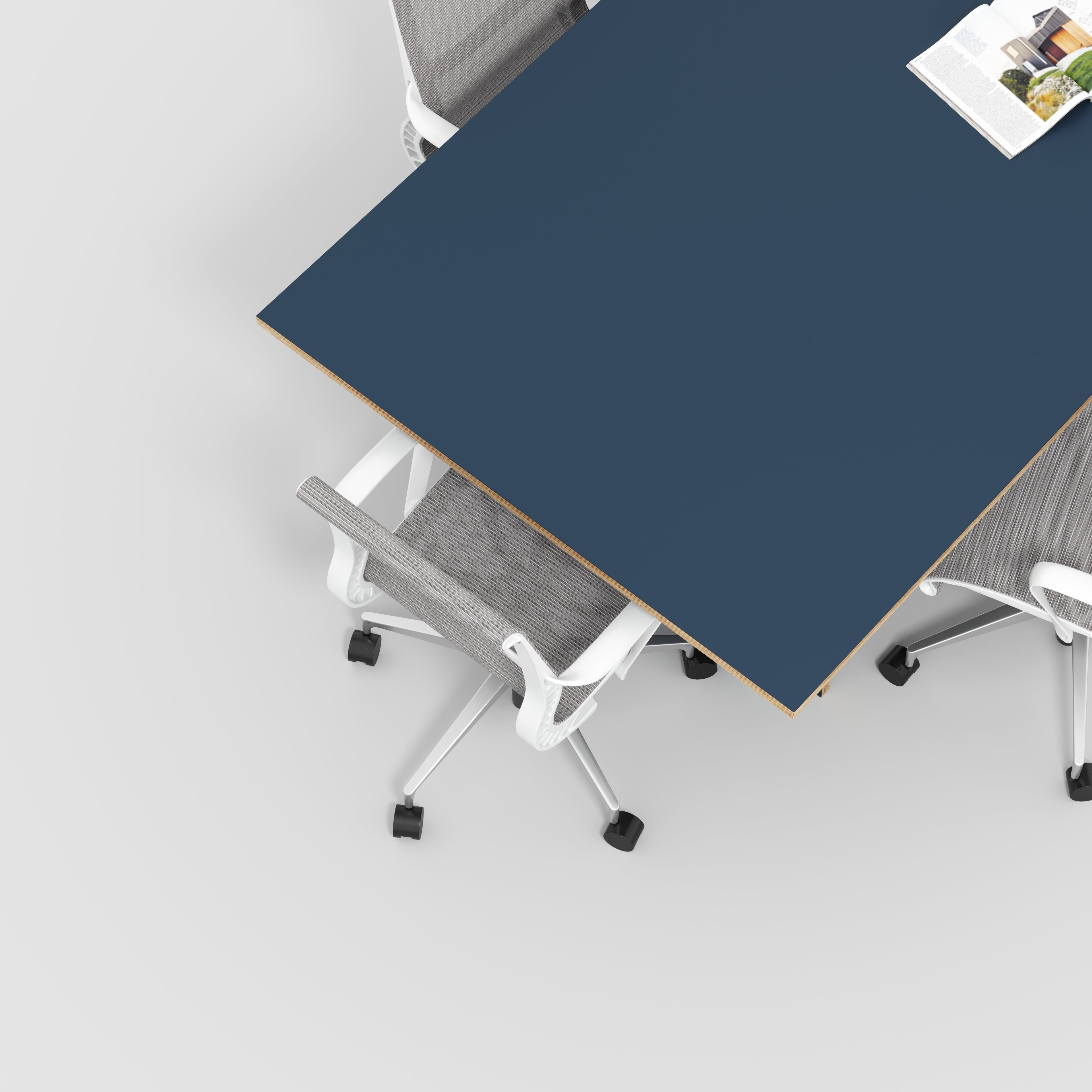 Plywood Platform Table - Formica Night Sea Blue - 2400(w) x 1200(d) x 750(h)
