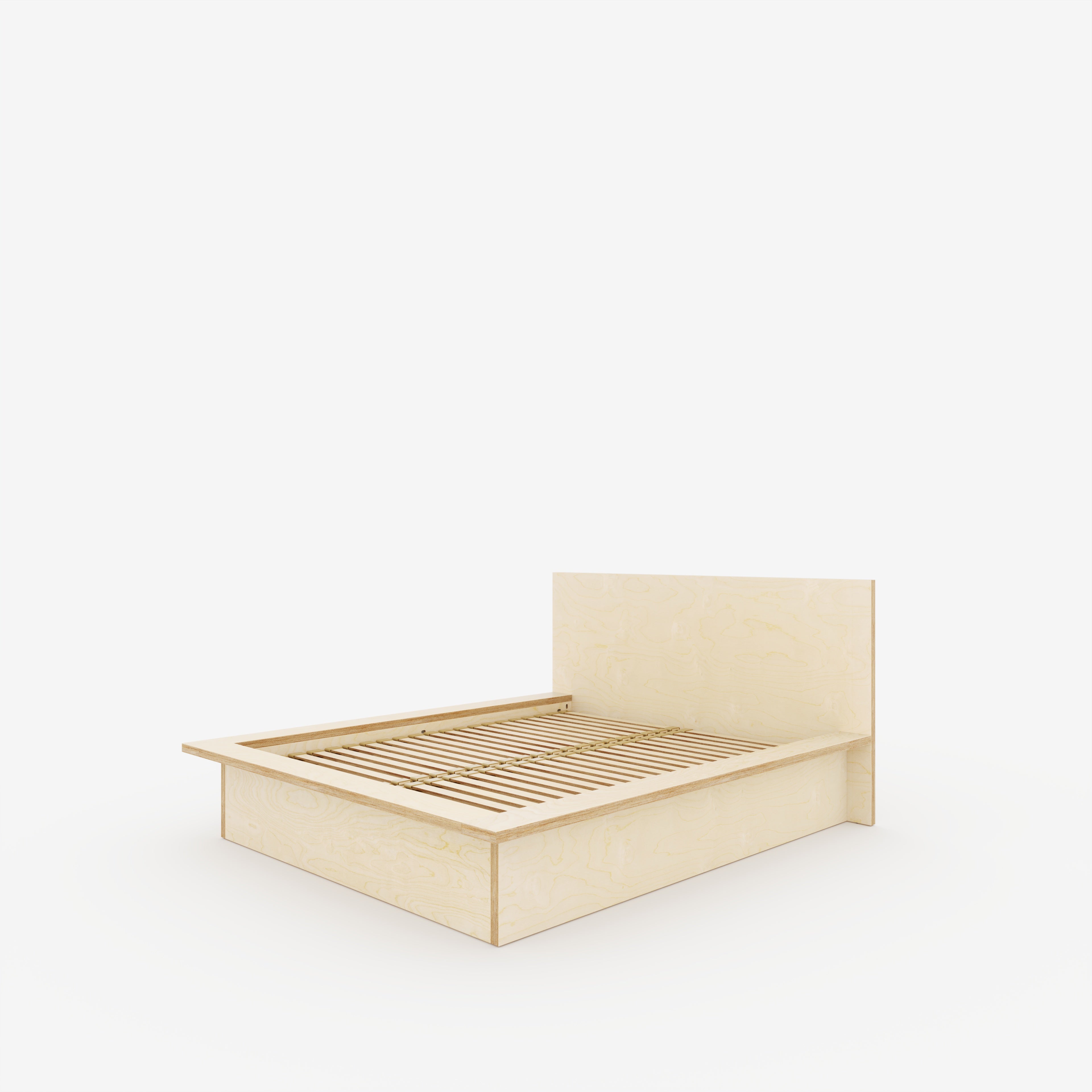 Plywood Platform Bed - Plywood Birch - European King 1600(w) x 2000(d) High