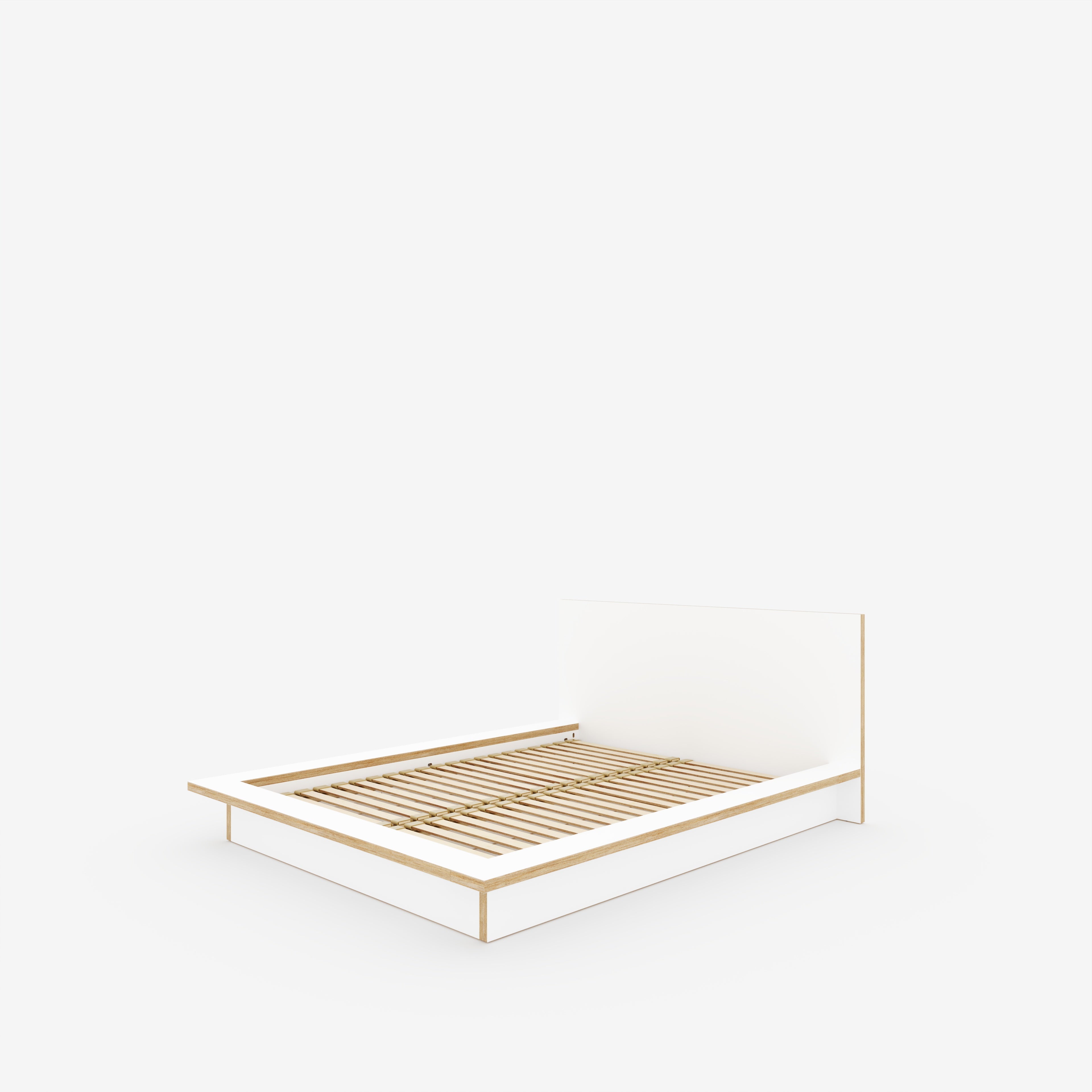 Plywood Platform Bed - Plywood Formica White - Standard King 1500(w) x 2000(d) Low