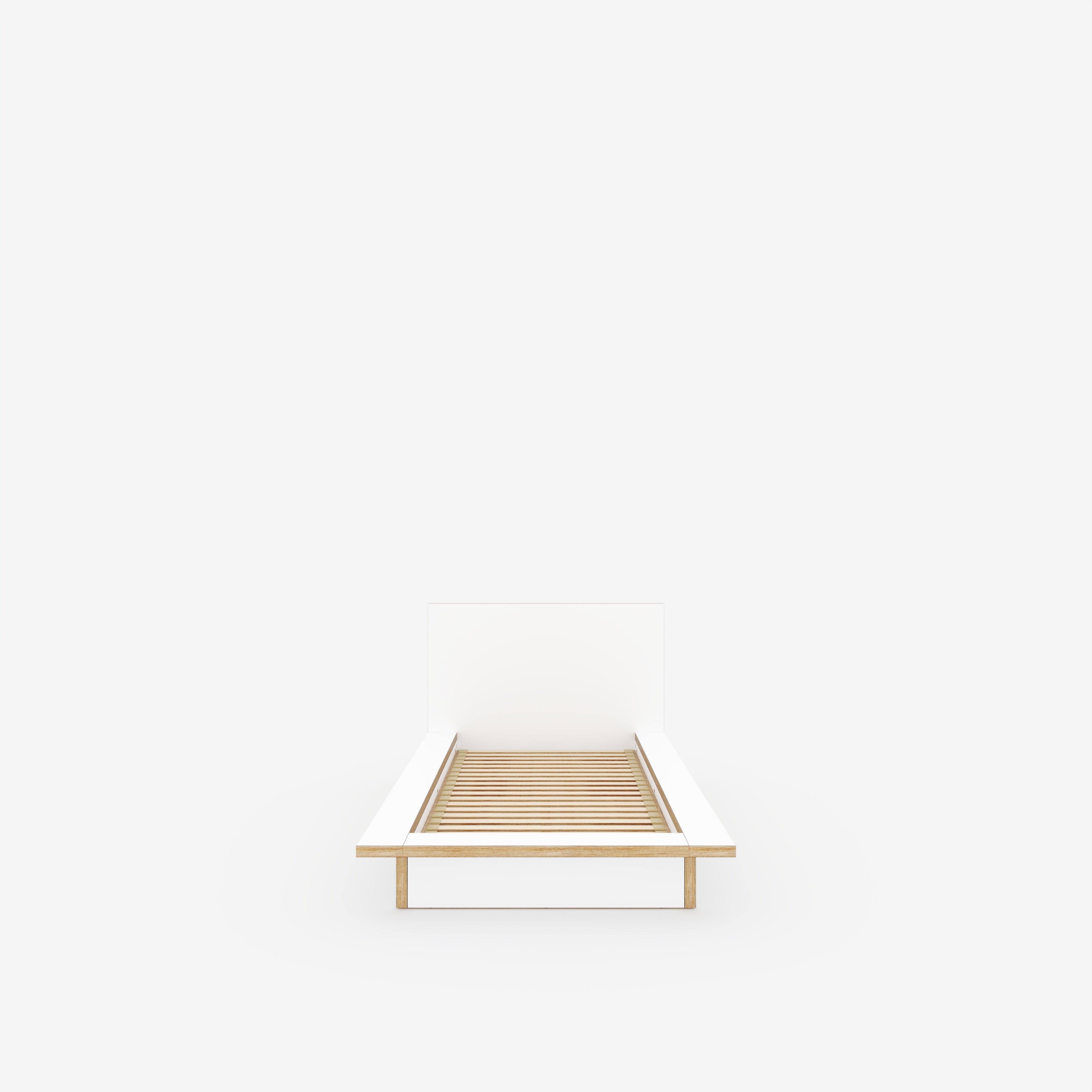Plywood Platform Bed - Plywood Formica White - Standard Single 900(w) x 1900(d) - Low