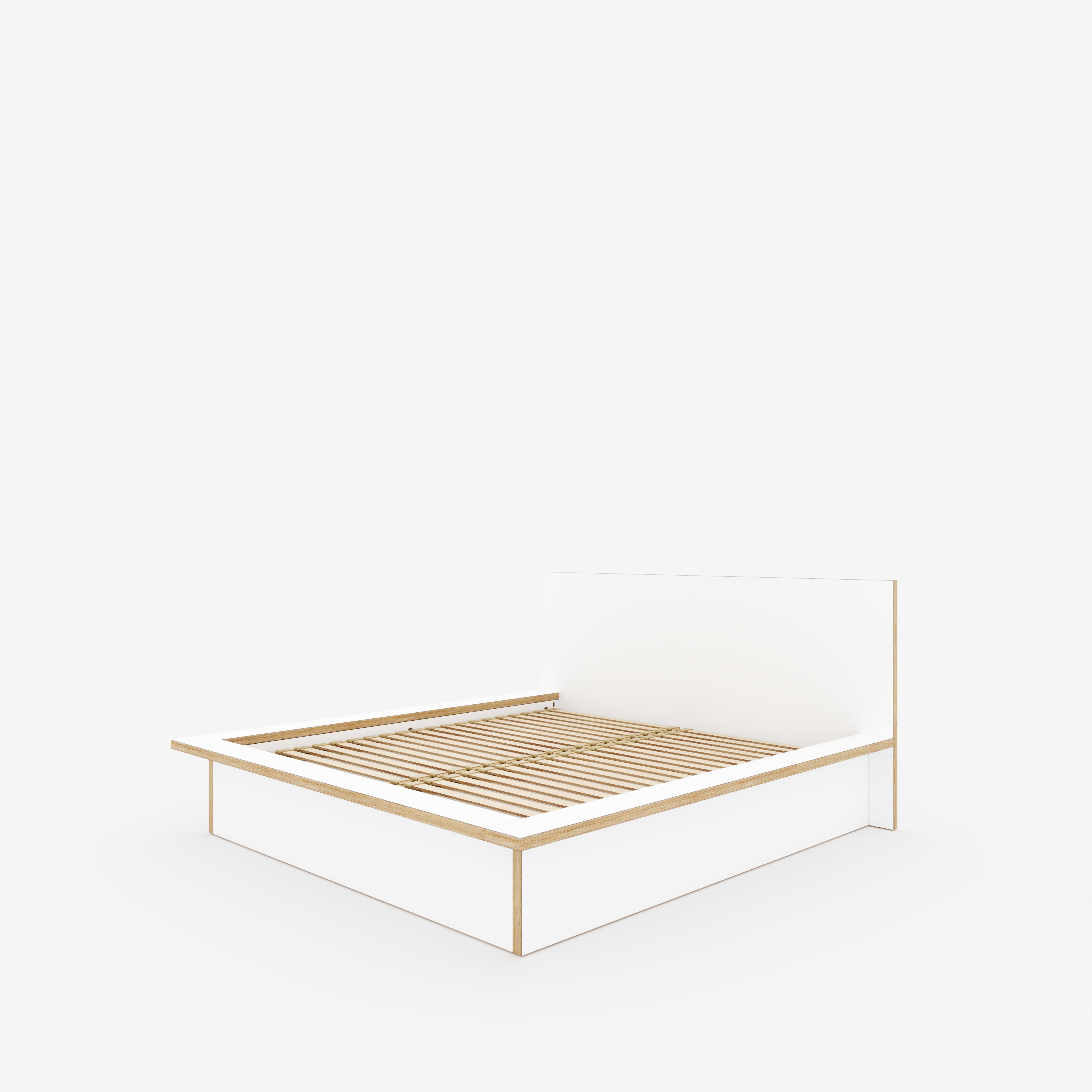 Plywood Platform Bed - Plywood Formica White - Standard Super King 1800(w) x 2000(d) High