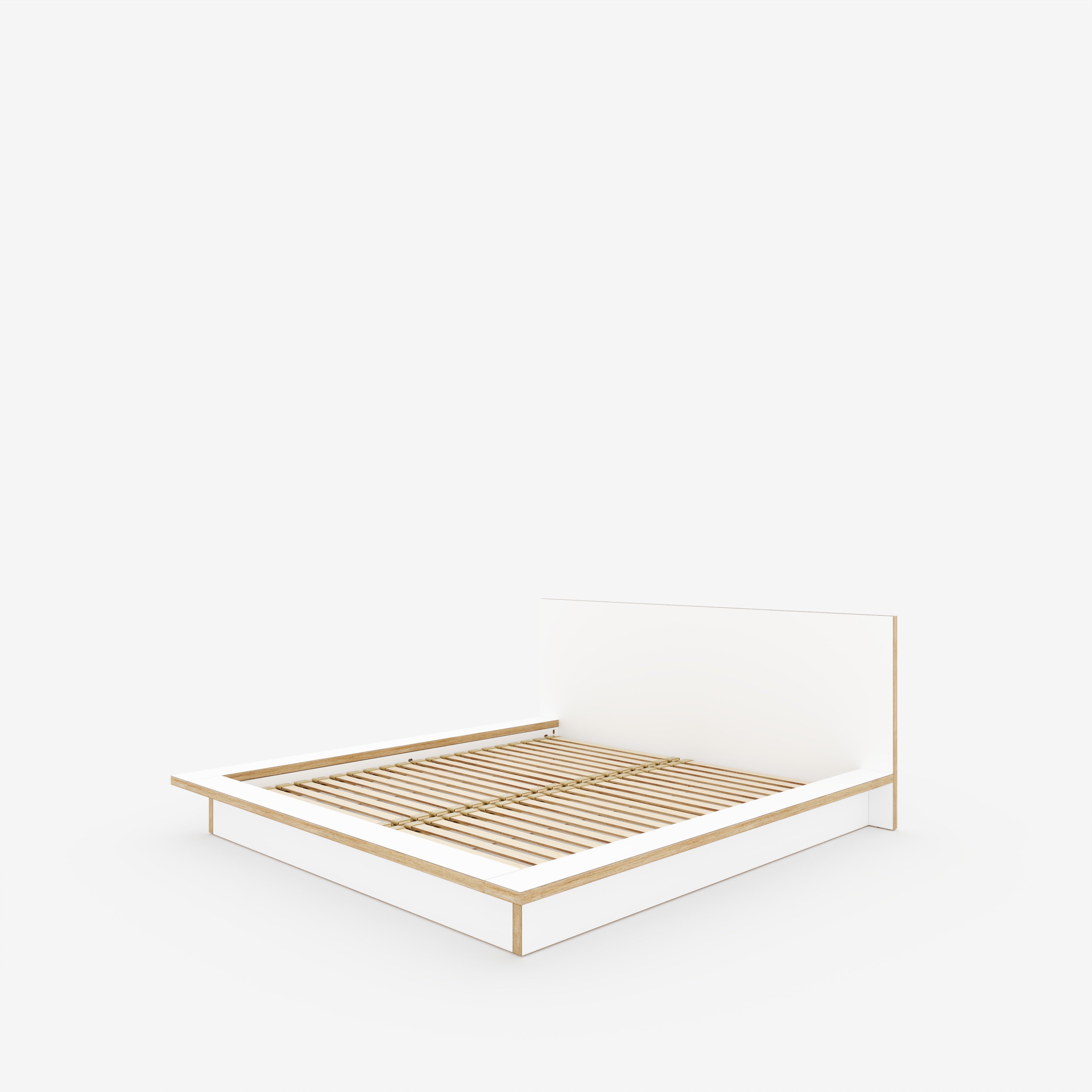 Plywood Platform Bed - Plywood Formica White - Standard Super King 1800(w) x 2000(d) Low
