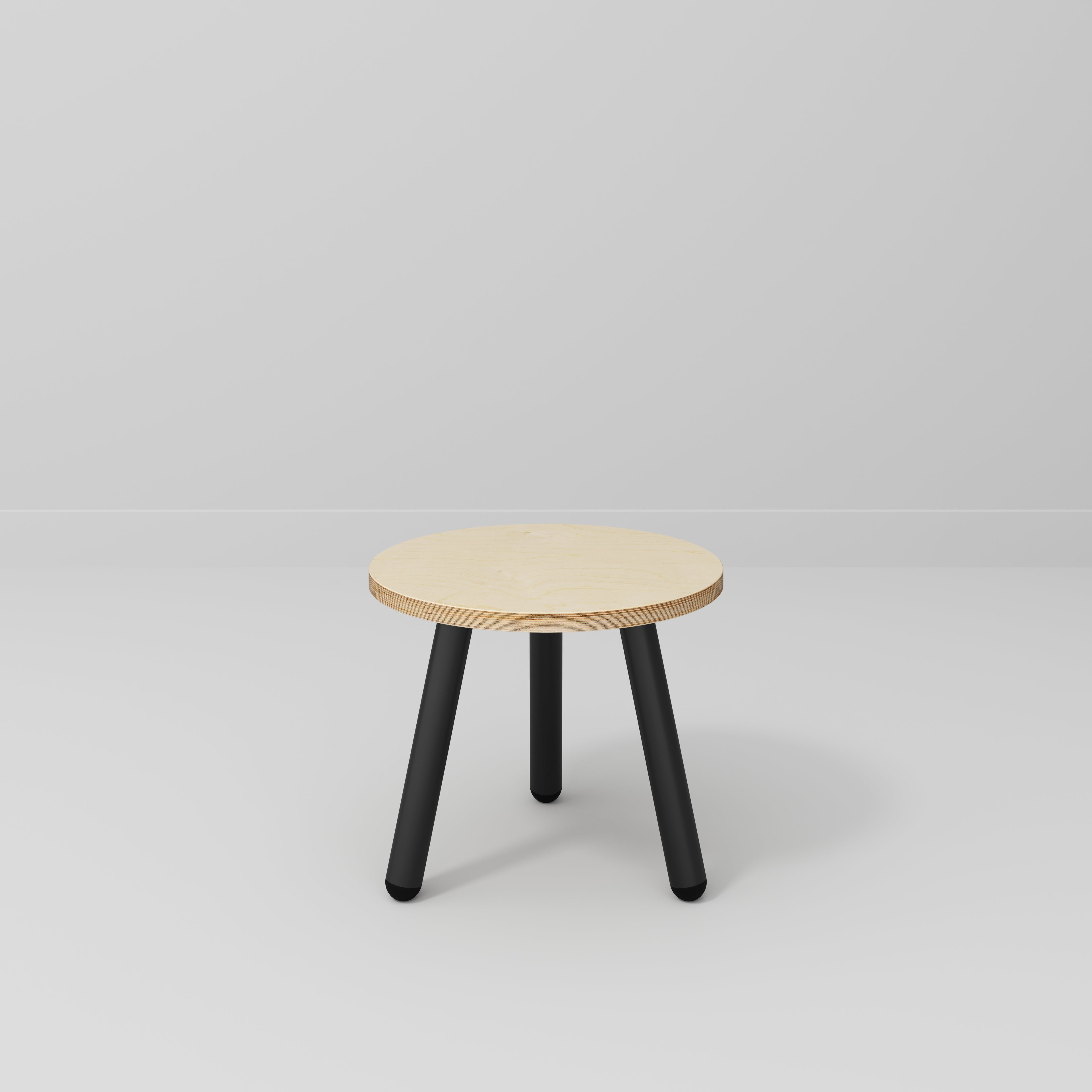 Custom Plywood Round Side Table with Round Single Pin Legs