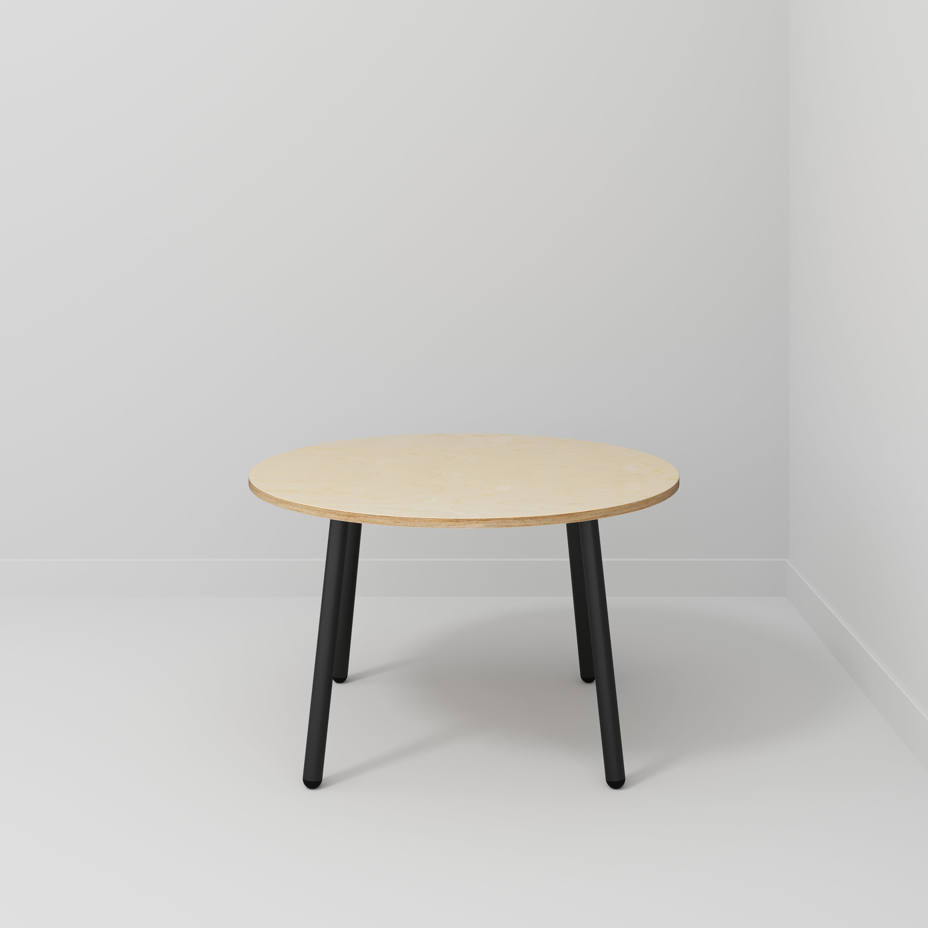 Custom Plywood Round Table with Round Single Pin Legs