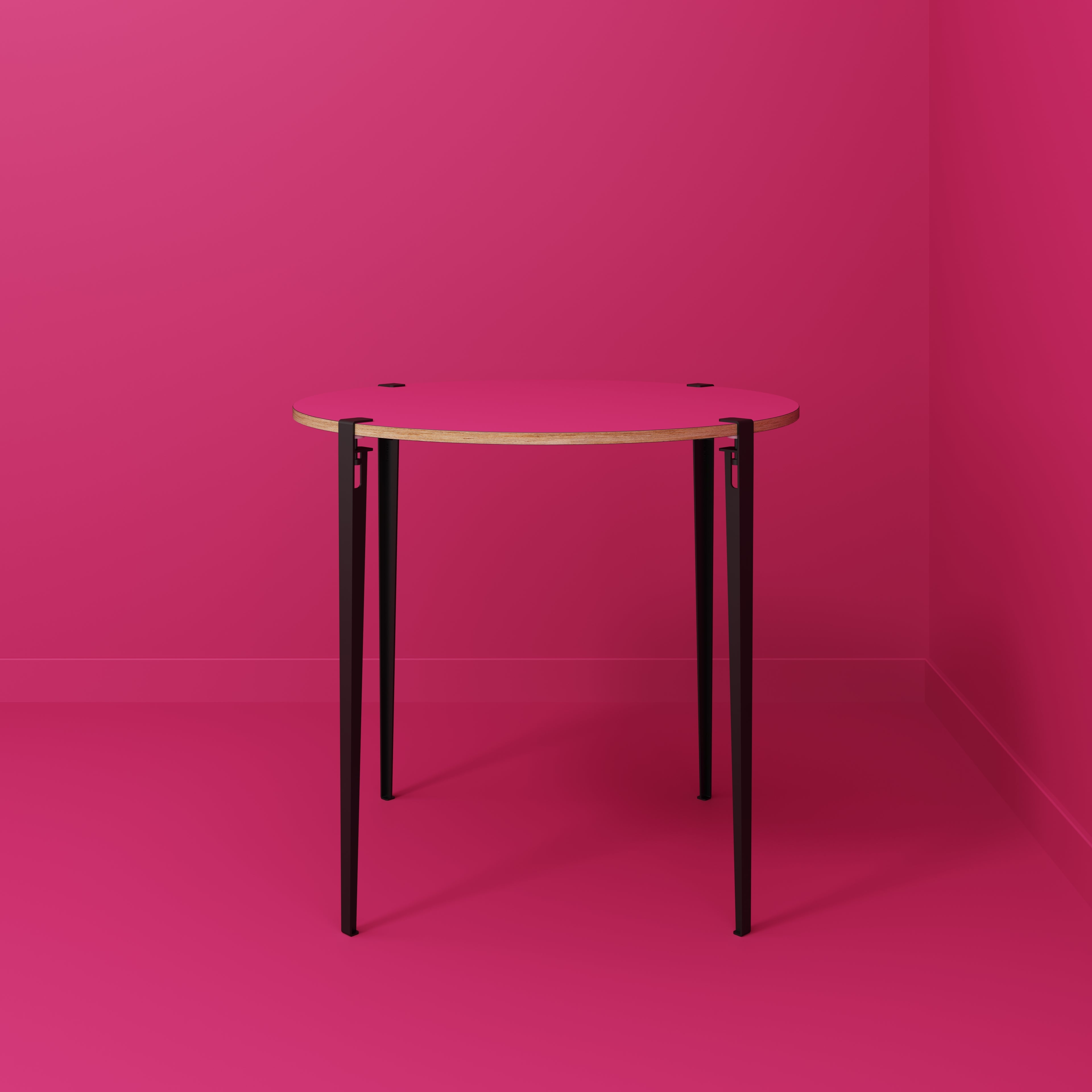 Round Table with Black Tiptoe Legs - Formica Juicy Pink - 1200(dia) x 1100(h)