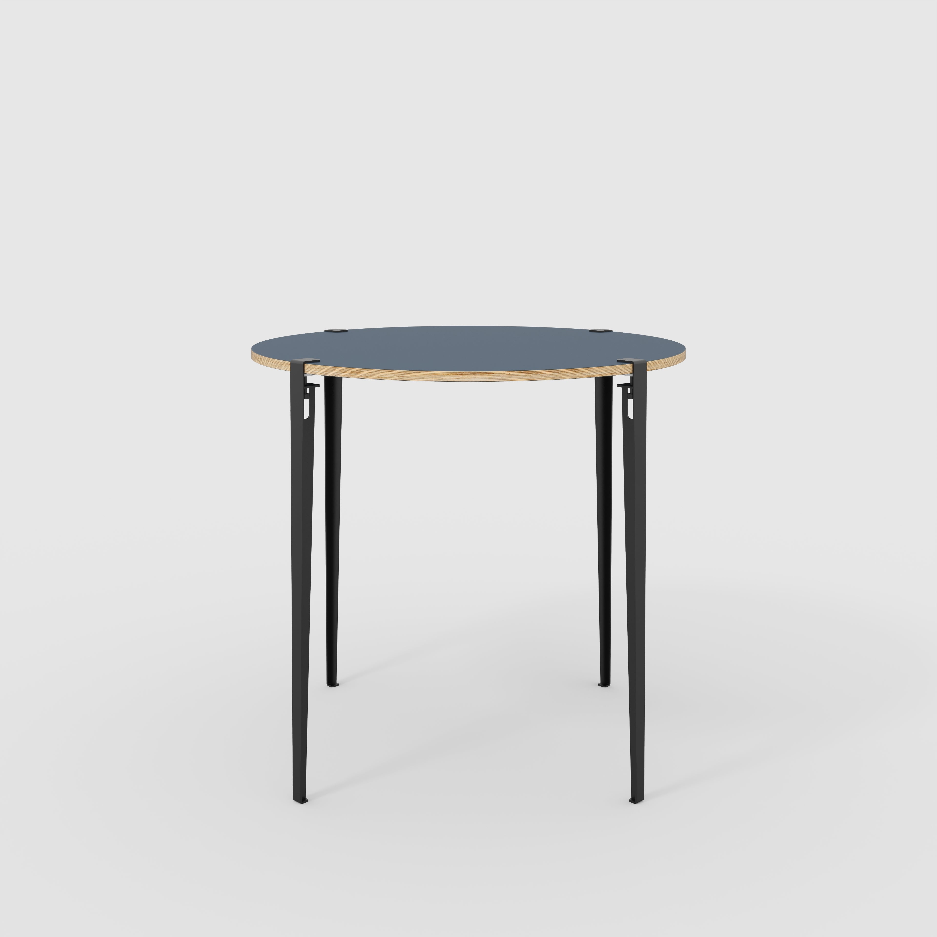 Round Table with Black Tiptoe Legs - Formica Night Sea Blue - 1200(dia) x 1100(h)