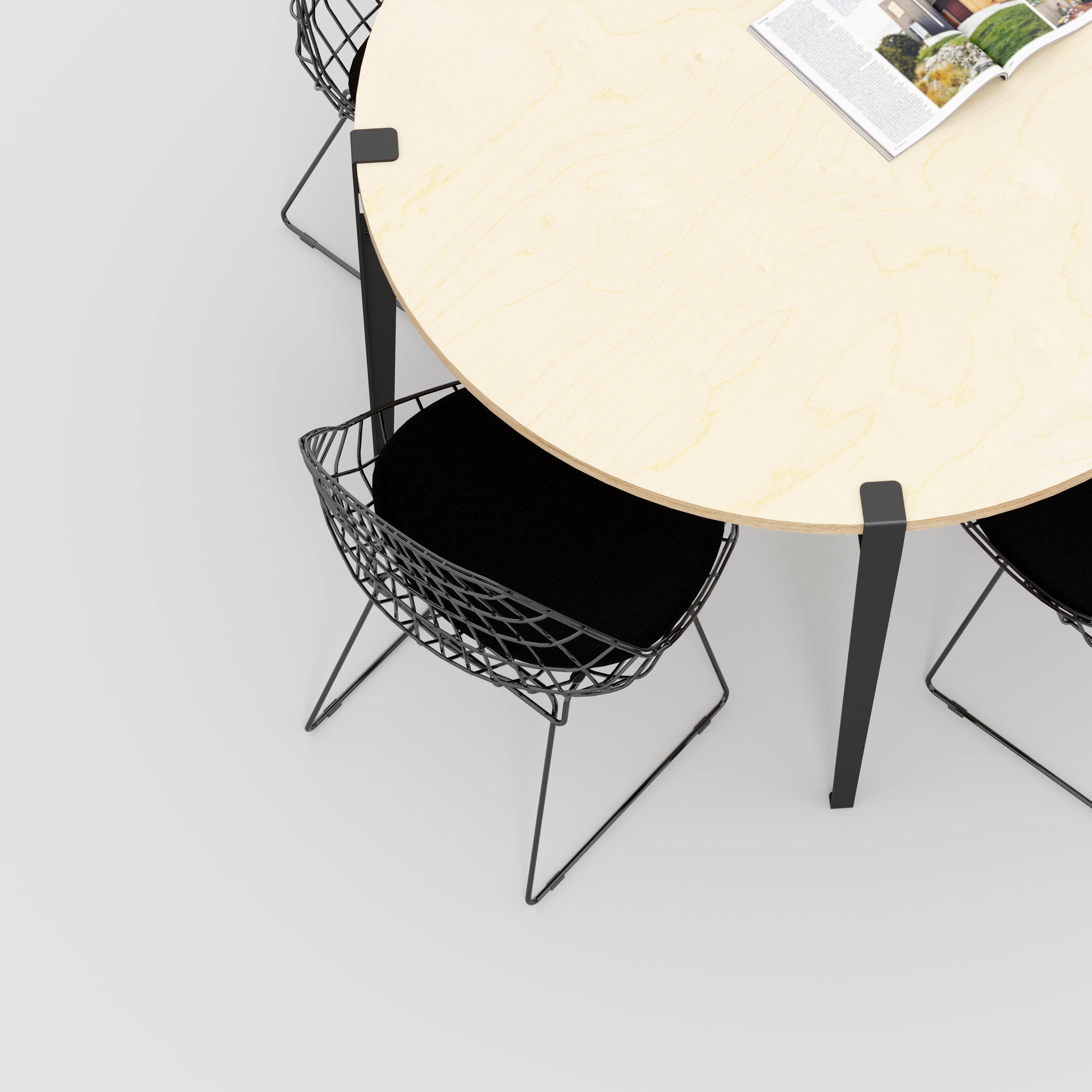 Custom Plywood Round Table with Tiptoe Legs