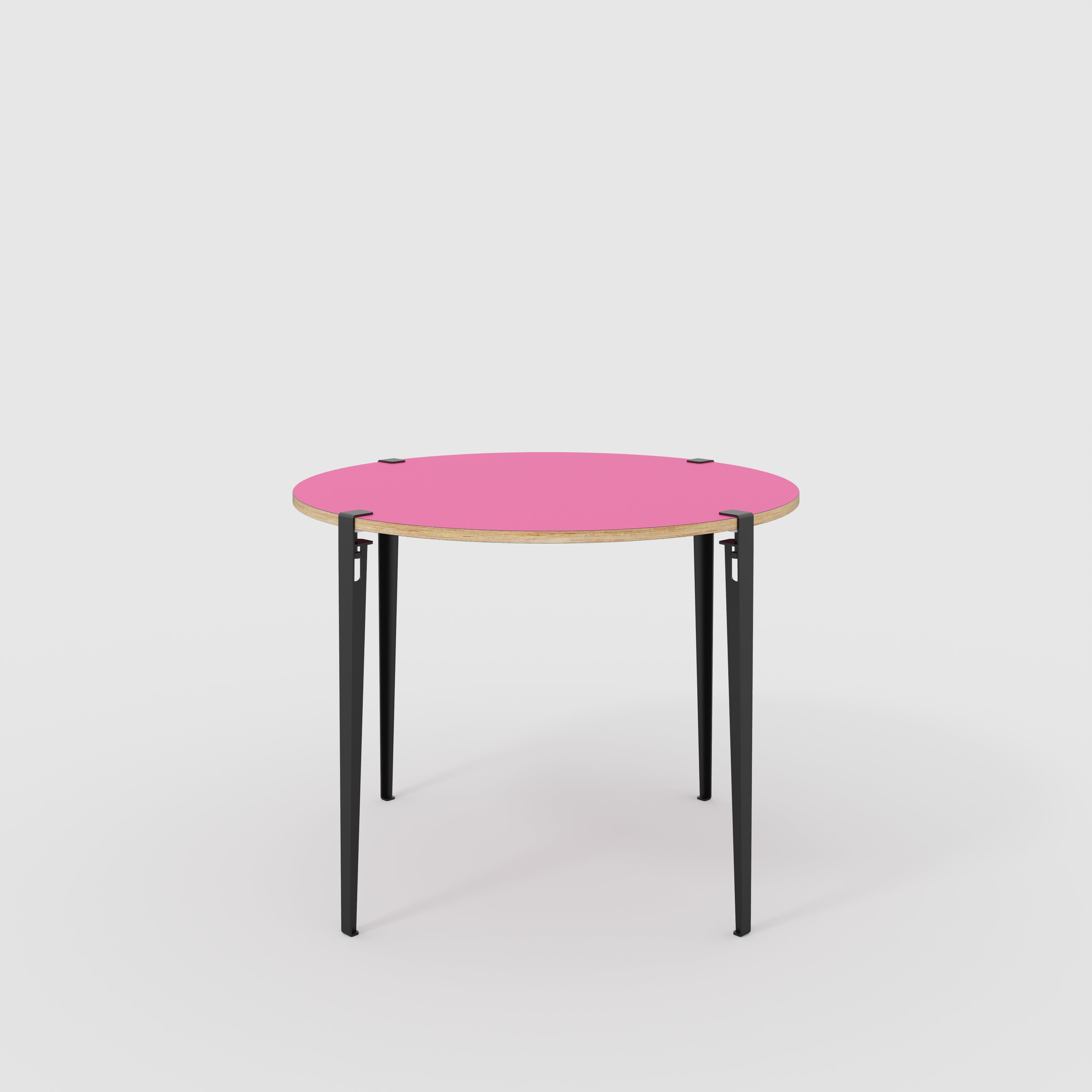 Round Table with Black Tiptoe Legs - Formica Juicy Pink - 1200(dia) x 900(h)