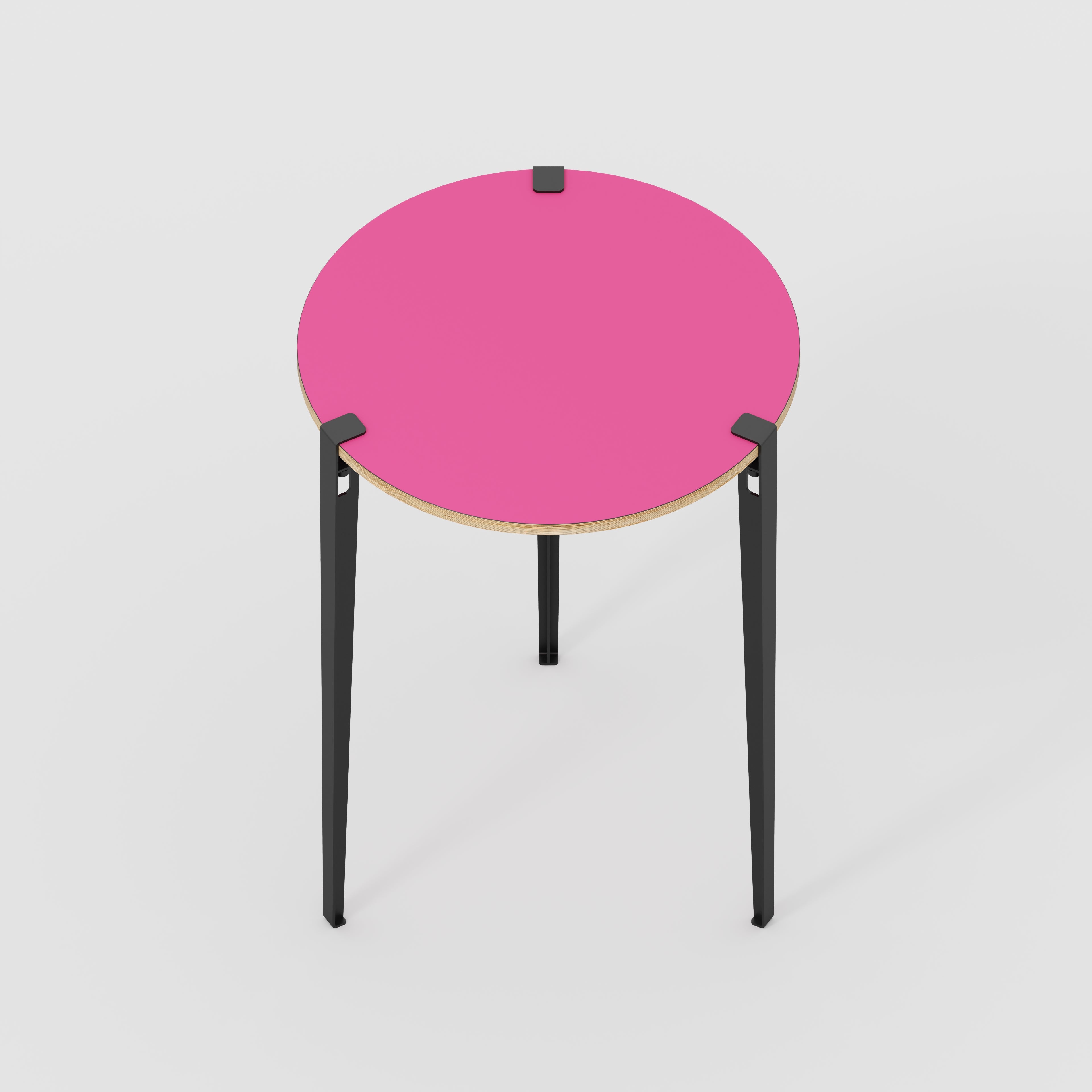 Round Table with Black Tiptoe Legs - Formica Juicy Pink - 800(dia) x 1 ...