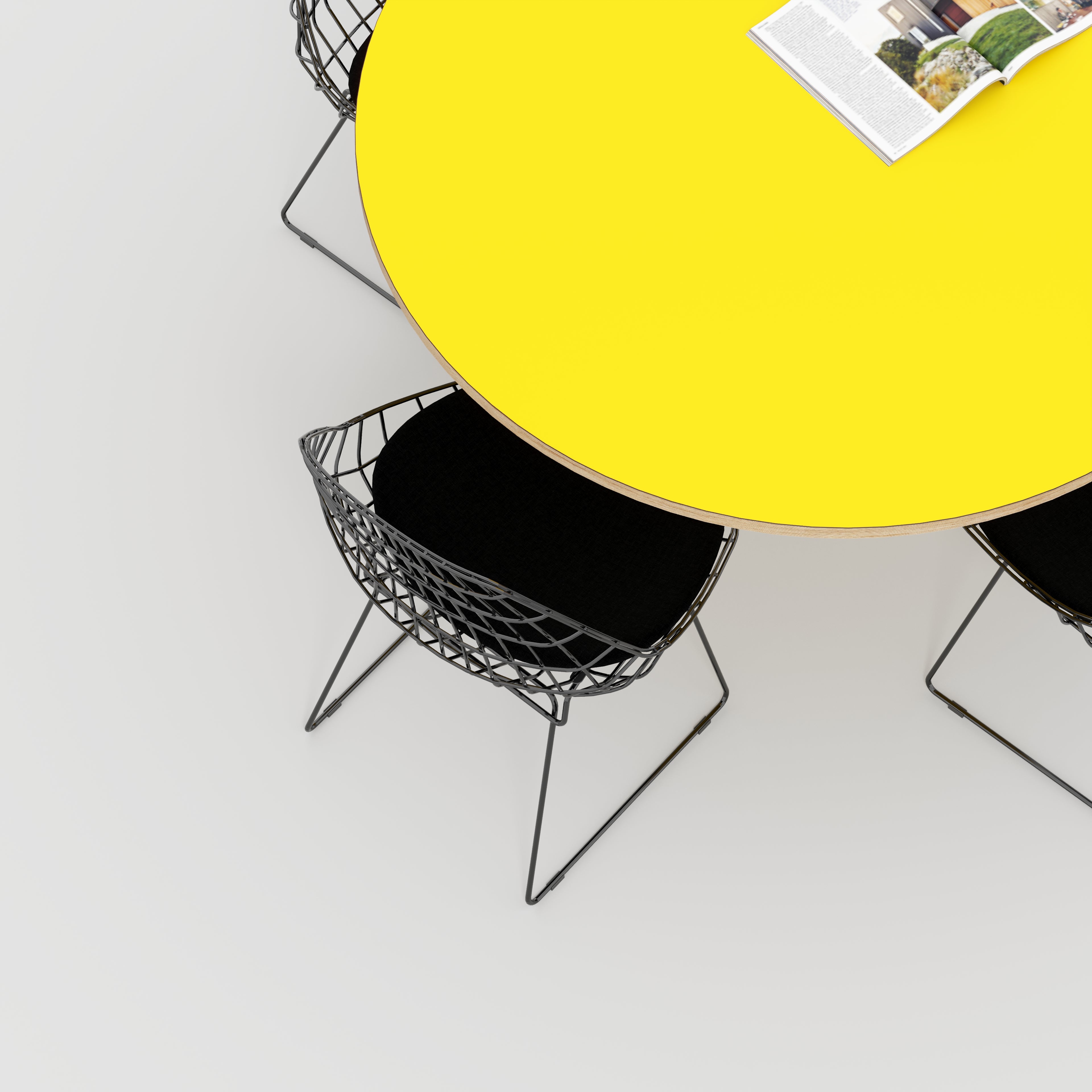 Plywood Round Tabletop - Formica Chrome Yellow - 1200(dia)