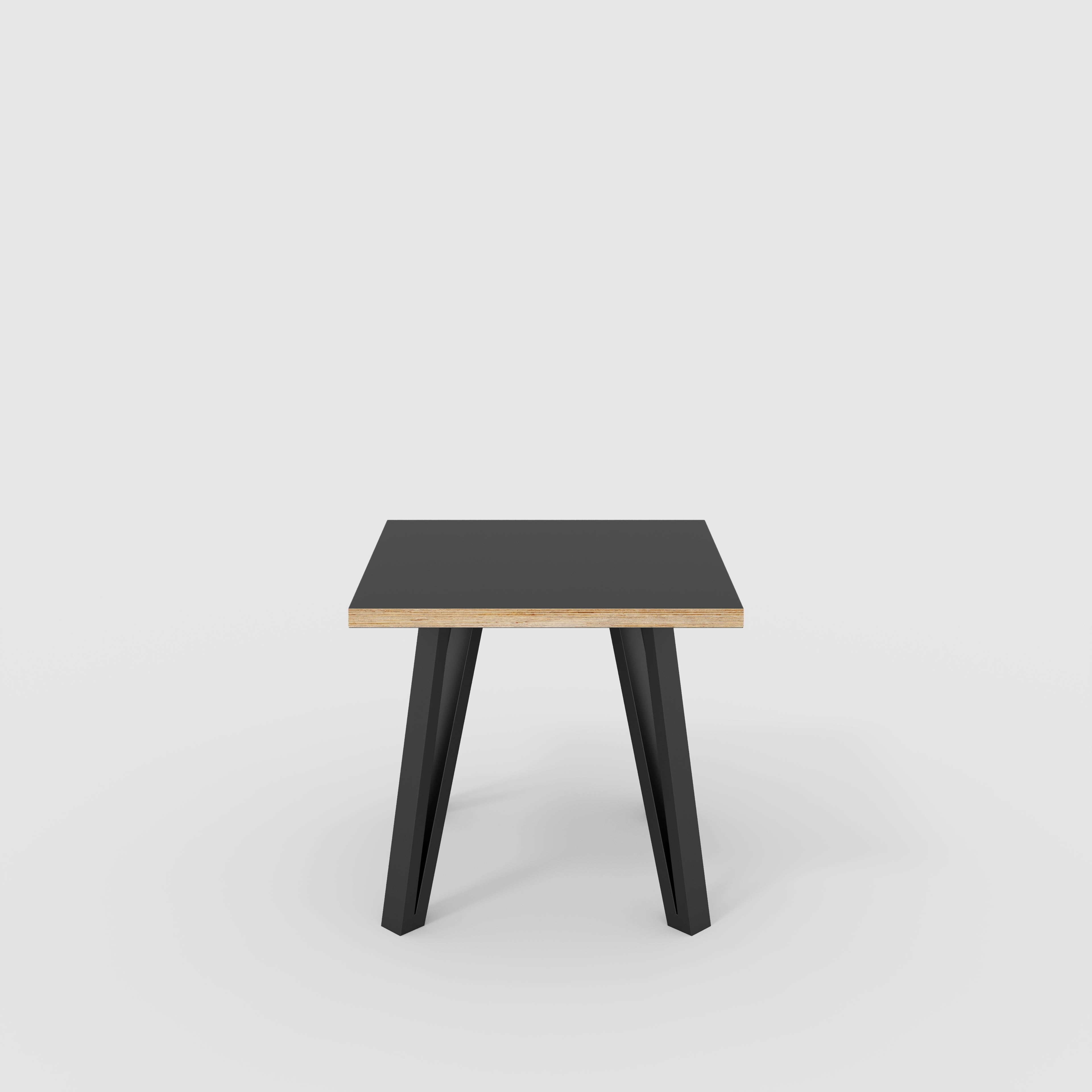 Side Table with Black Box Hairpin Legs - Formica Diamond Black - 500(w) x 500(d) x 425(h)