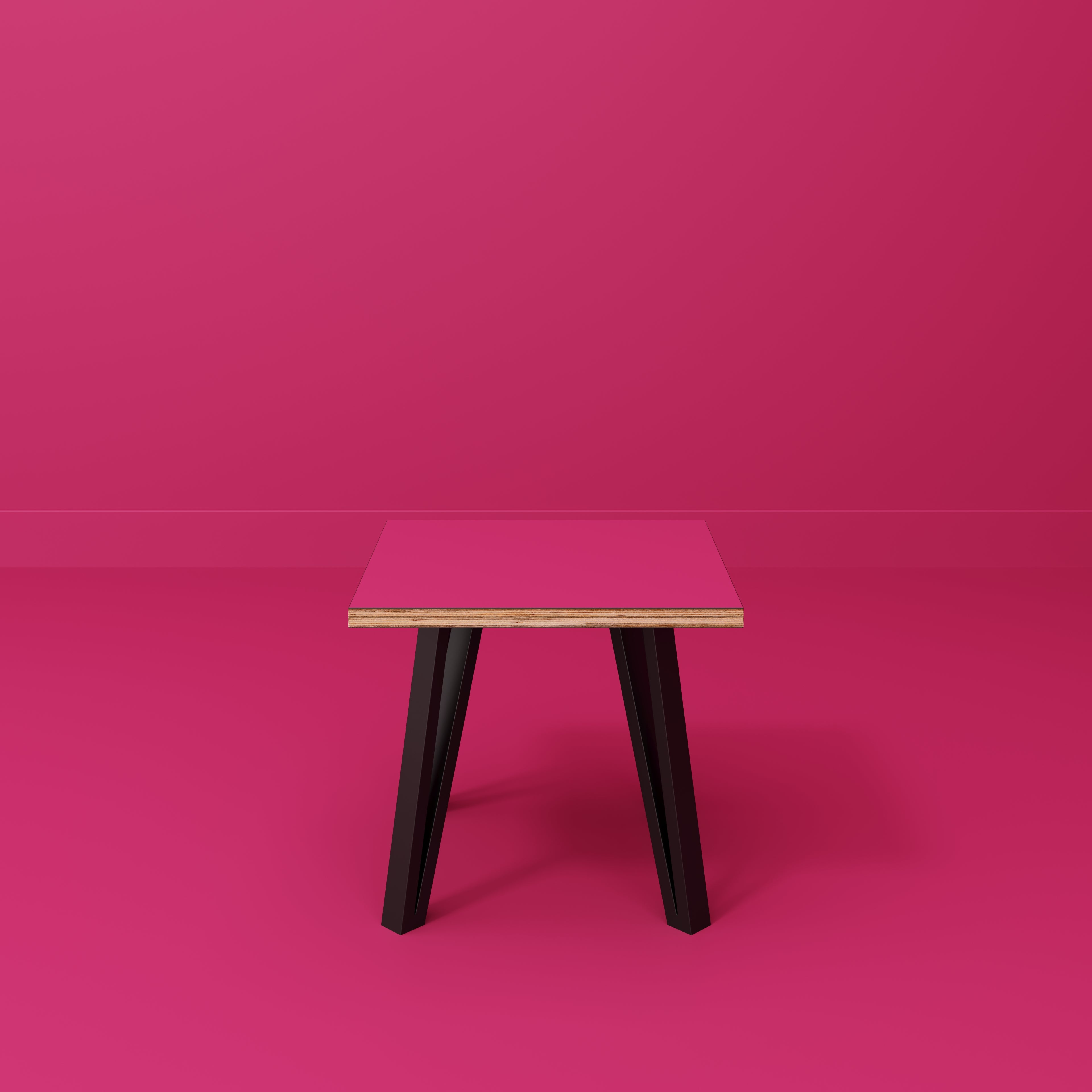 Side Table with Black Box Hairpin Legs - Formica Juicy Pink - 500(w) x 500(d) x 425(h)