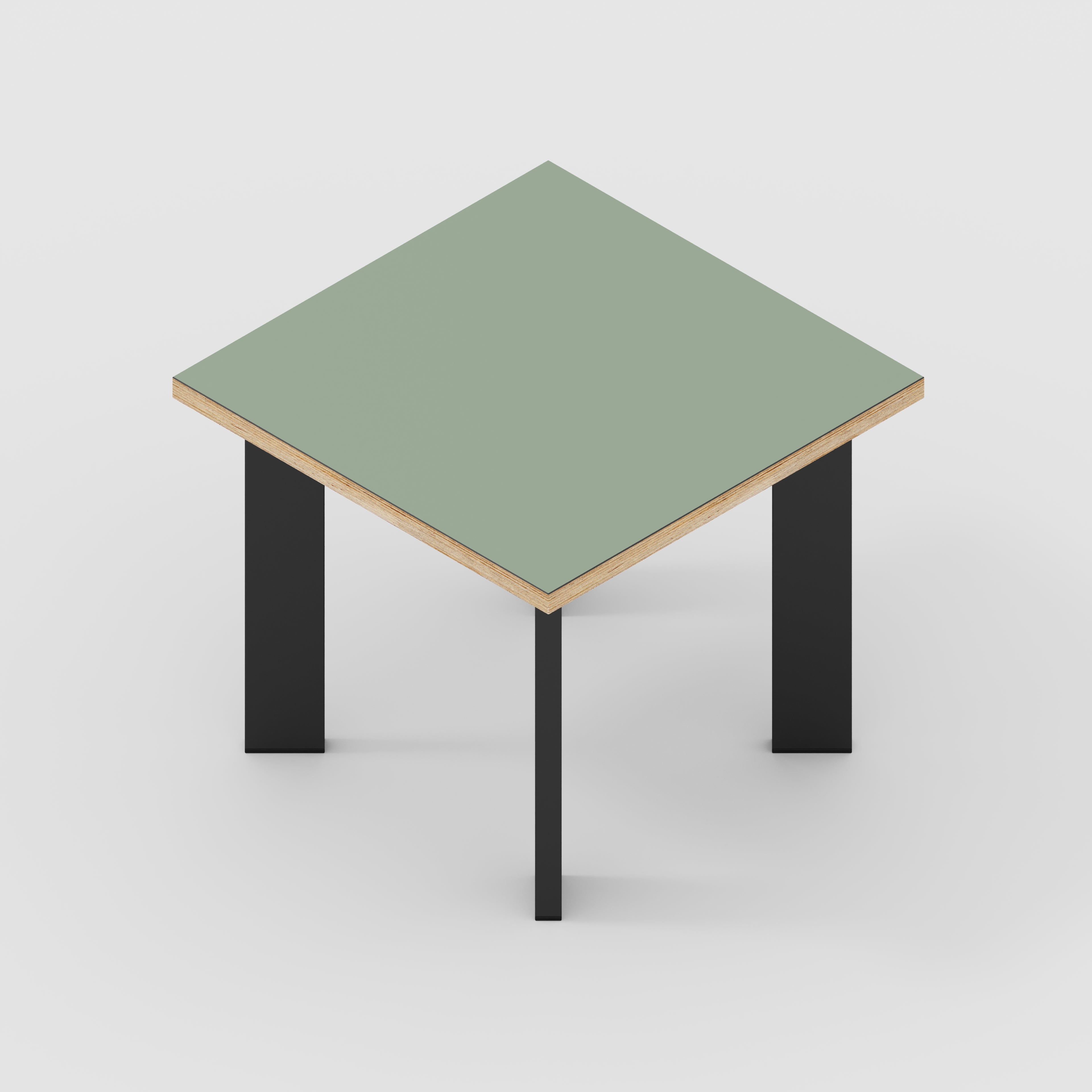 Side Table with Rectangular Single Pin Legs - Formica Green Slate - 500(w) x 500(d) x 425(h)
