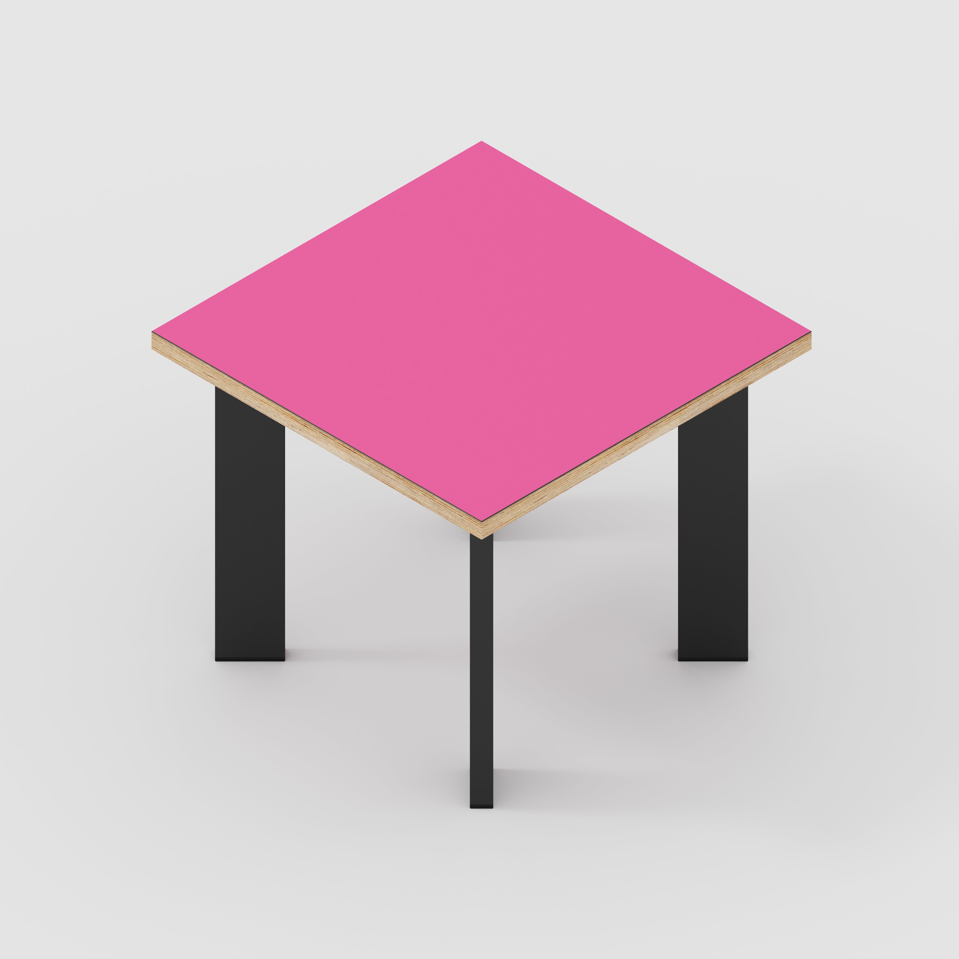 Side Table with Rectangular Single Pin Legs - Formica Juicy Pink - 500(w) x 500(d) x 425(h)