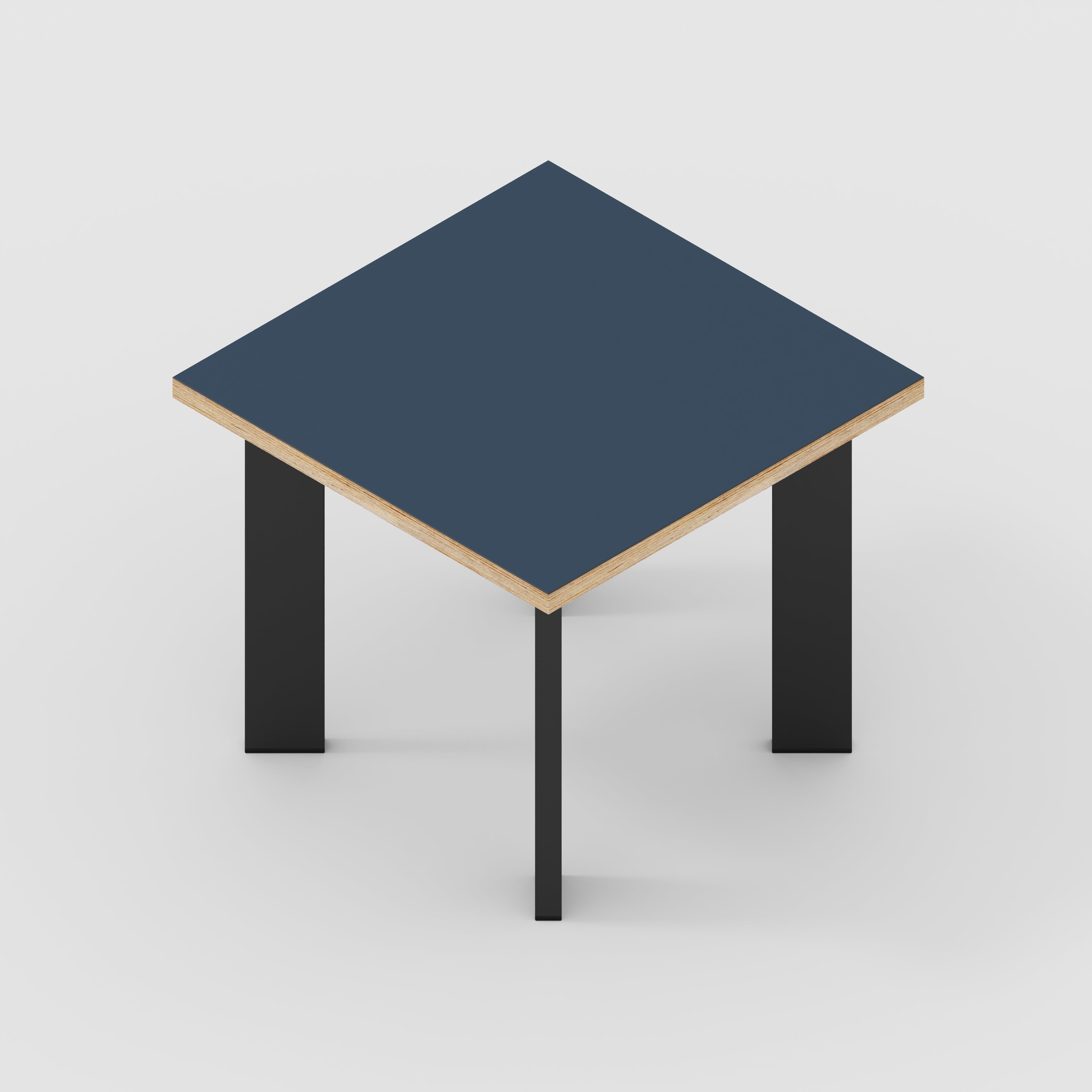 Side Table with Rectangular Single Pin Legs - Formica Night Sea Blue - 500(w) x 500(d) x 425(h)