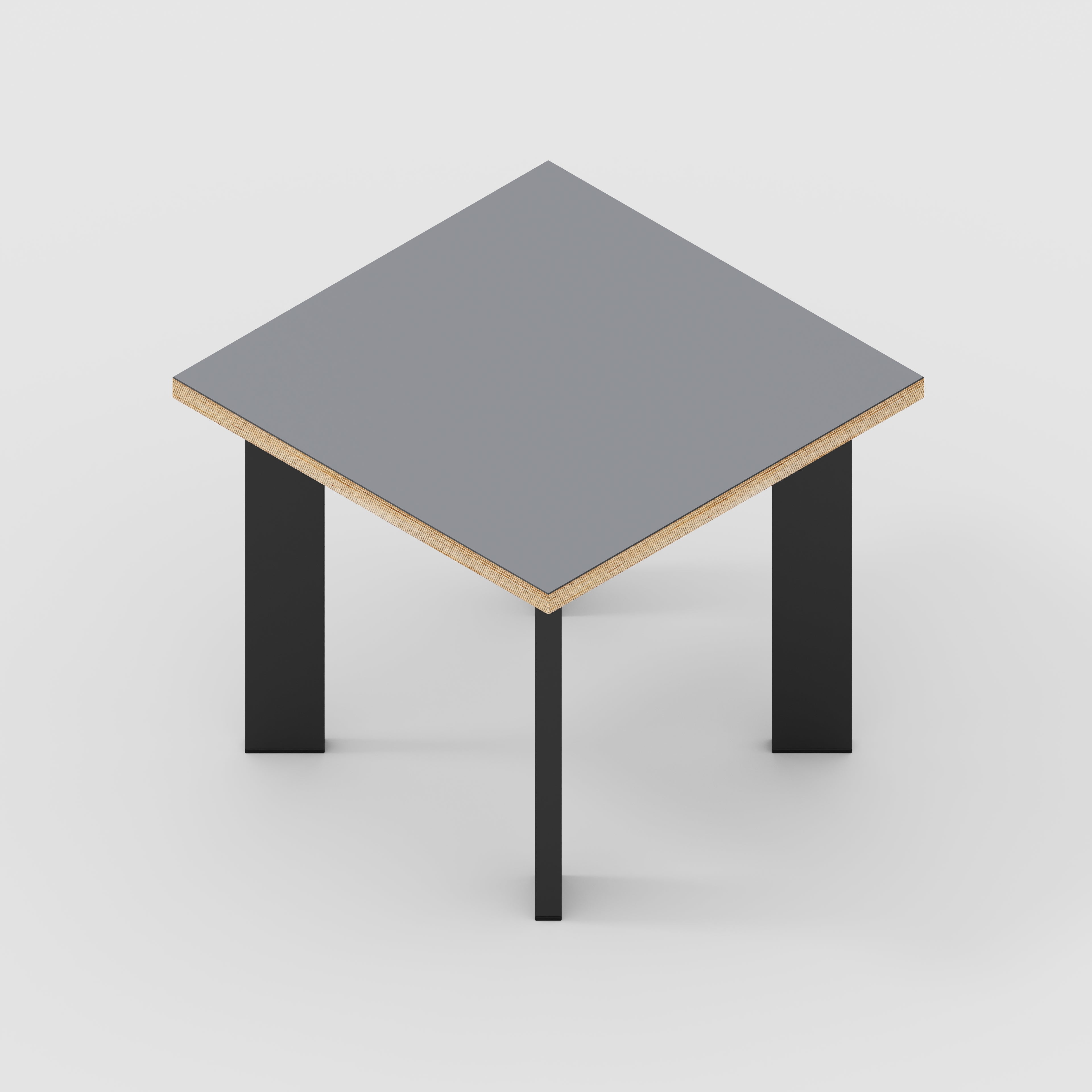 Side Table with Rectangular Single Pin Legs - Formica Tornado Grey - 500(w) x 500(d) x 425(h)