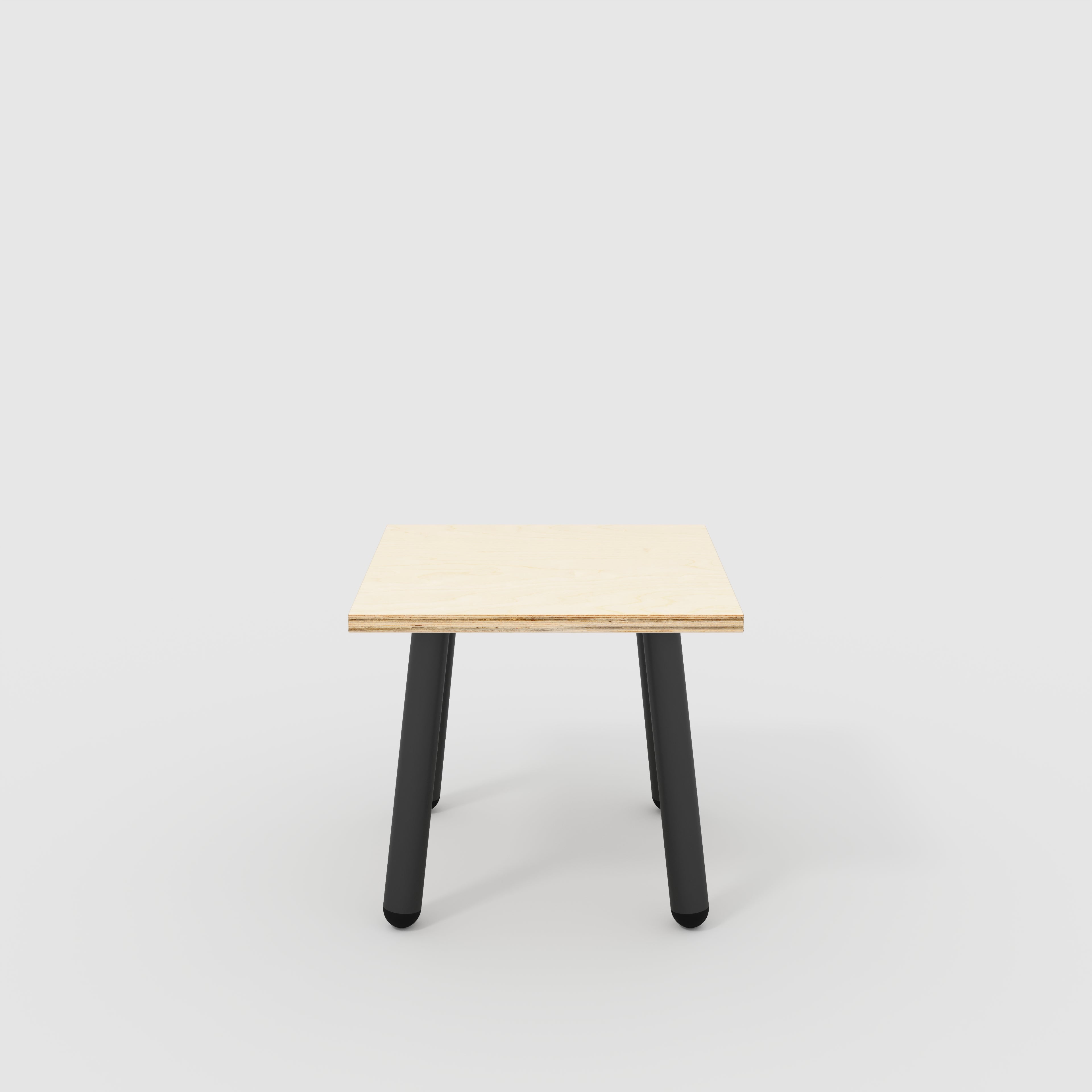 Side Table with Round Single Pin Legs - Plywood Birch - 500(w) x 500(d) x 425(h)