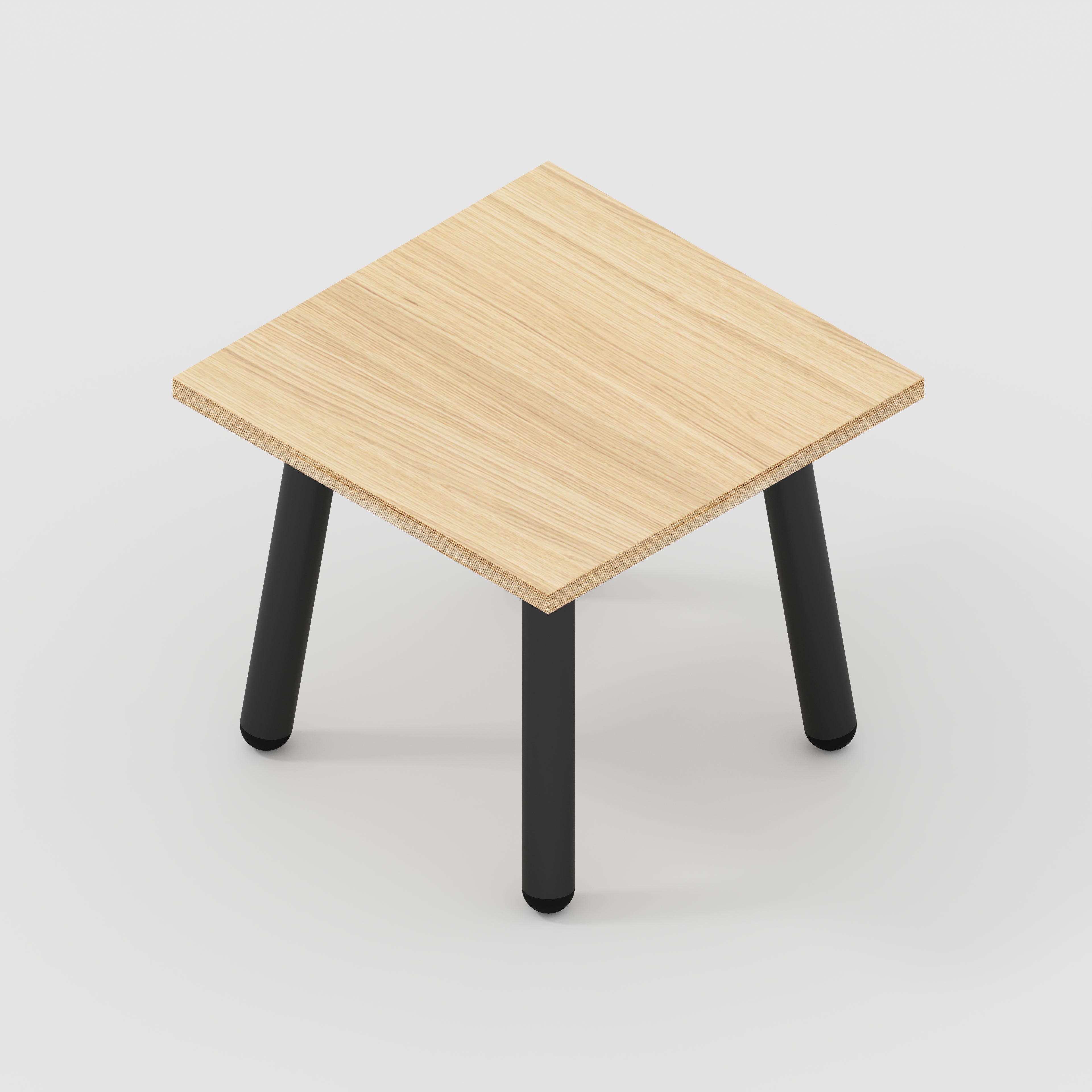Side Table with Round Single Pin Legs - Plywood Oak - 500(w) x 500(d) x 425(h)