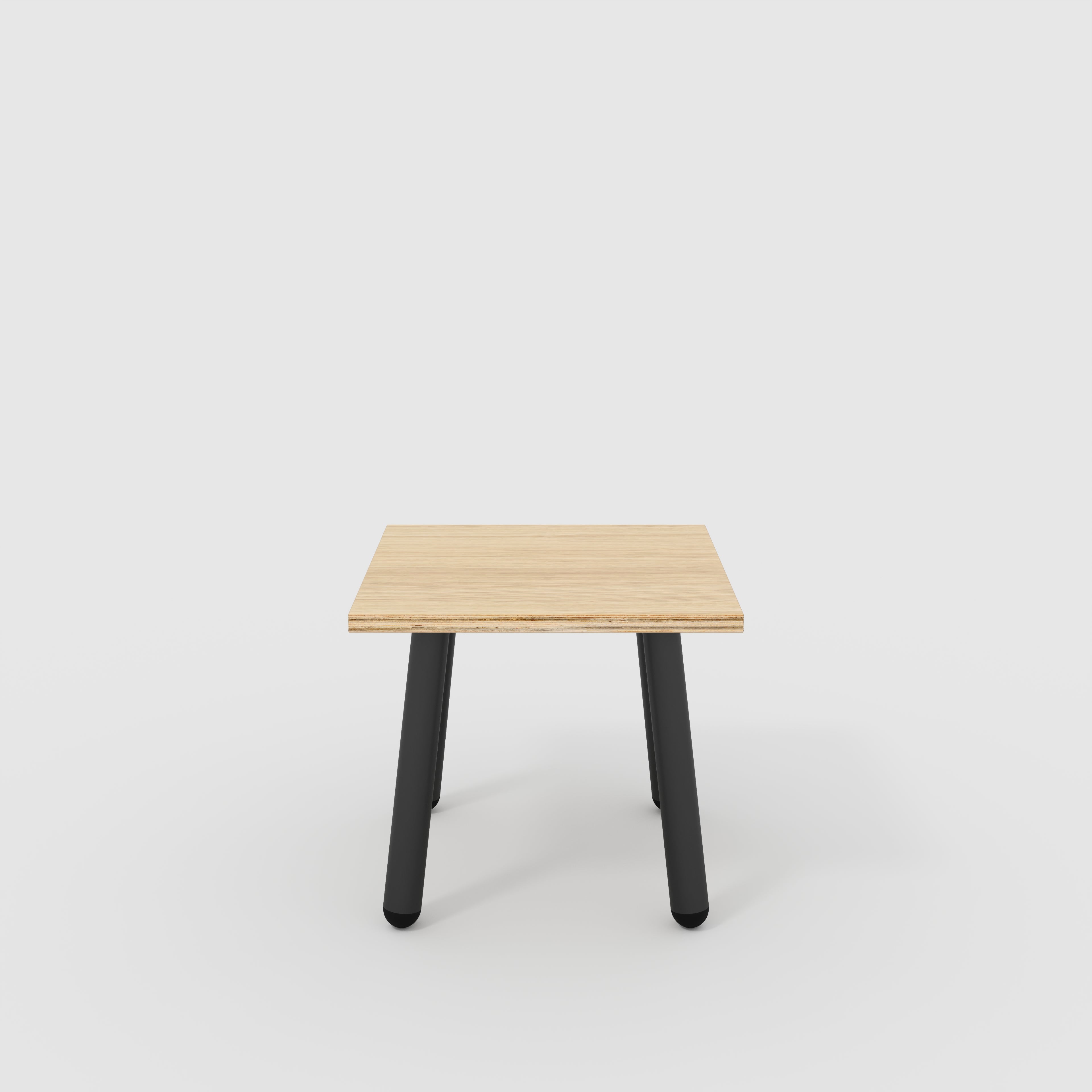 Side Table with Round Single Pin Legs - Plywood Oak - 500(w) x 500(d) x 425(h)