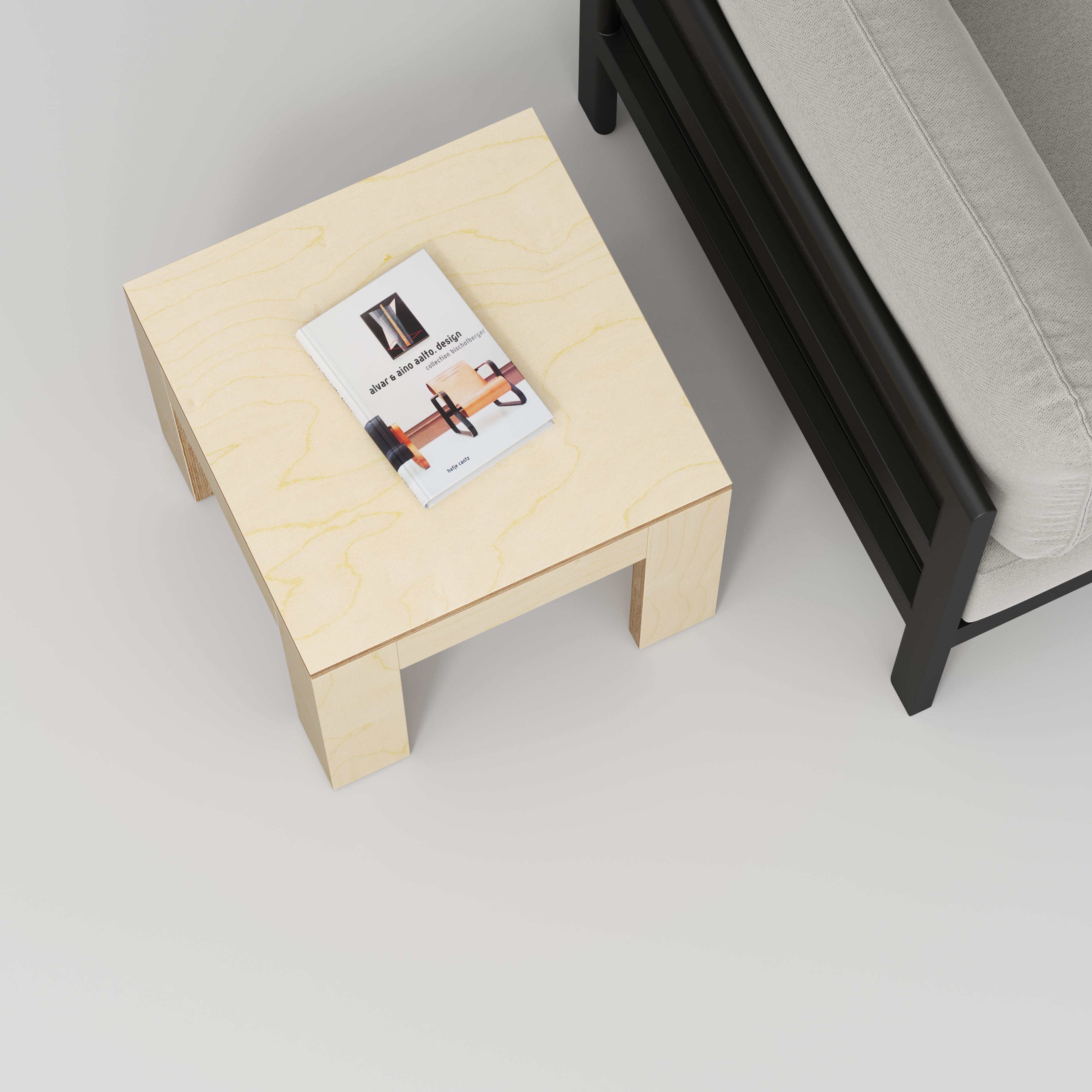 Side Table with Solid Frame - Plywood Birch - 500(w) x 500(d) x 450(h)