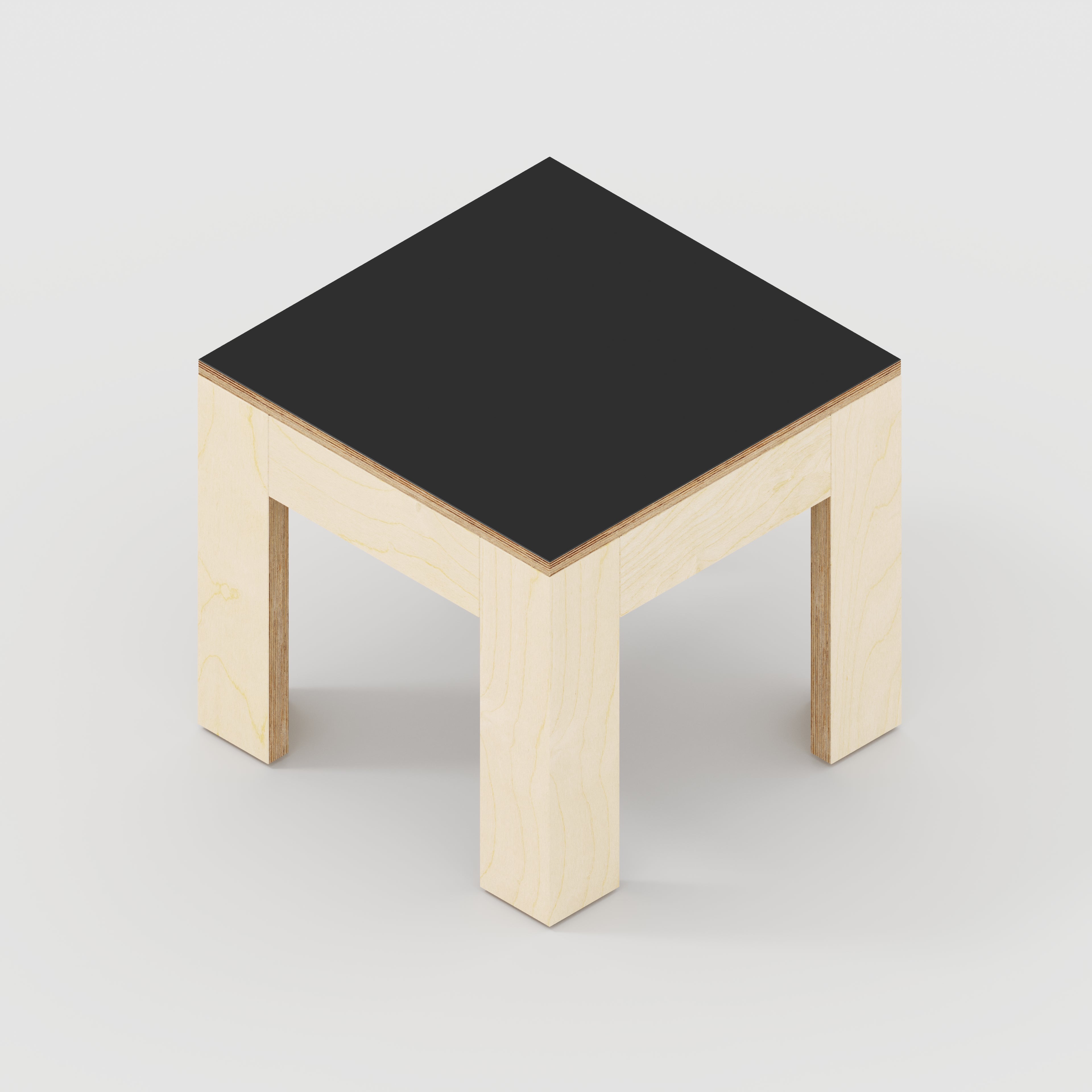Side Table with Solid Frame - Formica Diamond Black - 500(w) x 500(d) x 450(h)