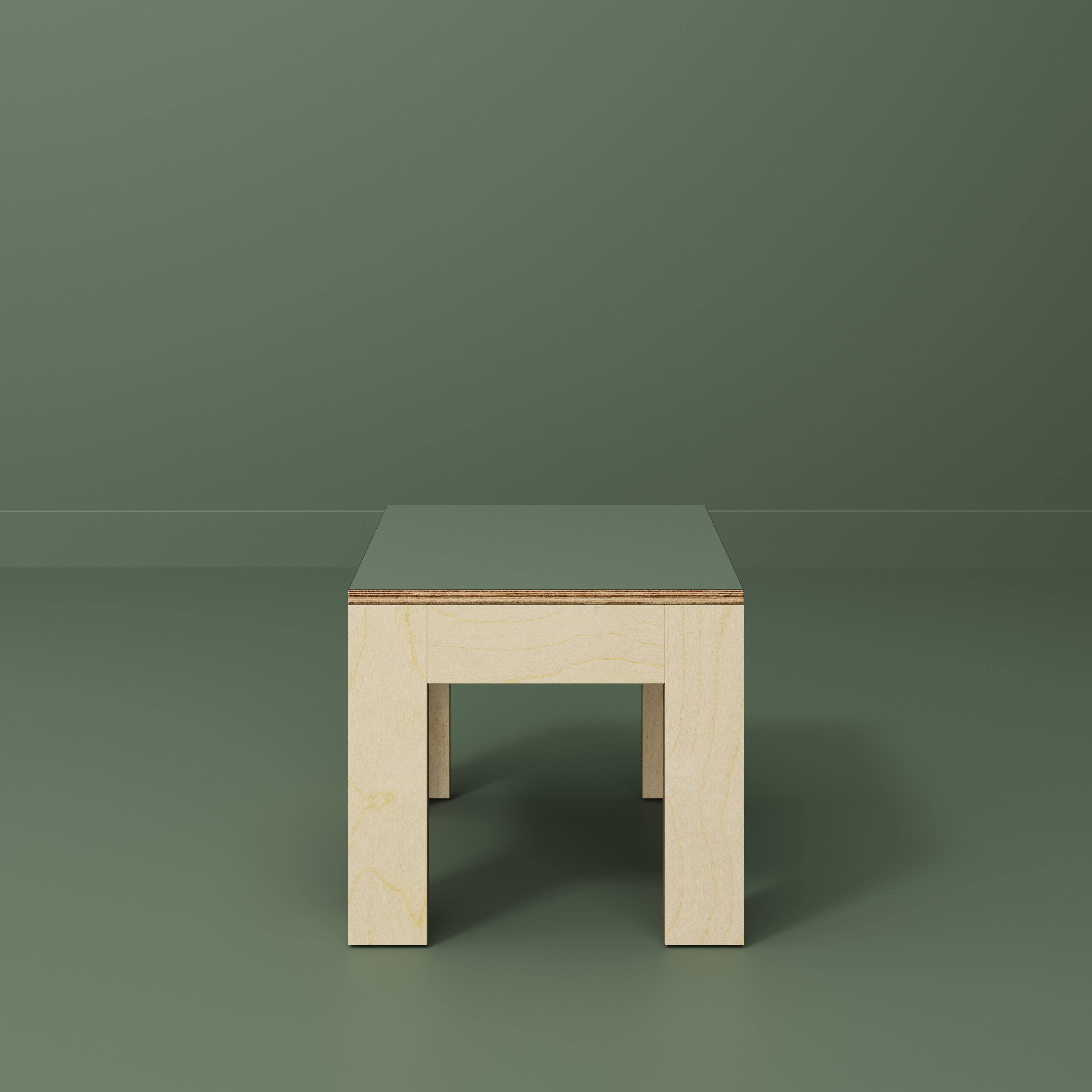 Side Table with Solid Frame - Formica Green Slate - 500(w) x 500(d) x 450(h)
