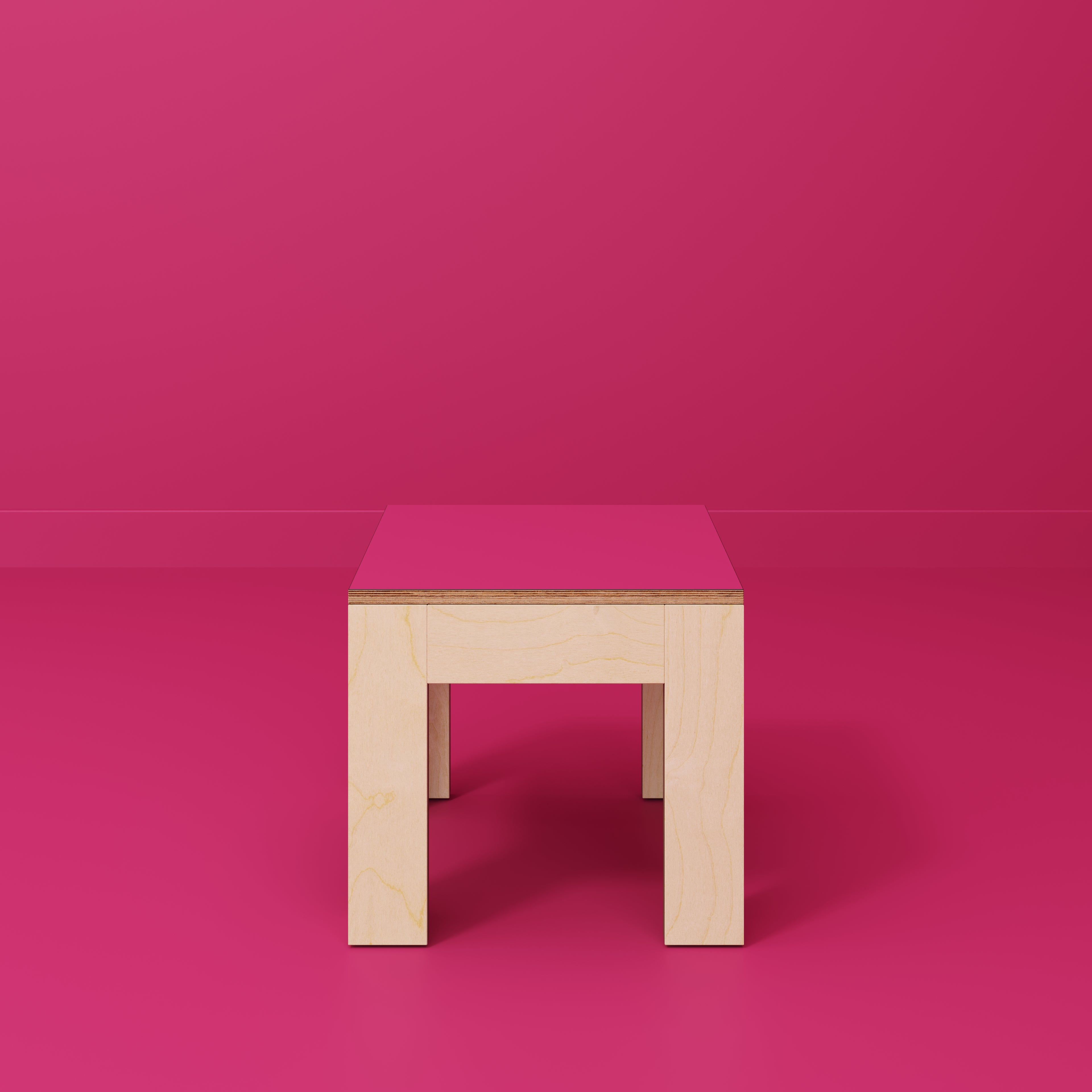 Side Table with Solid Frame - Formica Juicy Pink - 500(w) x 500(d) x 450(h)