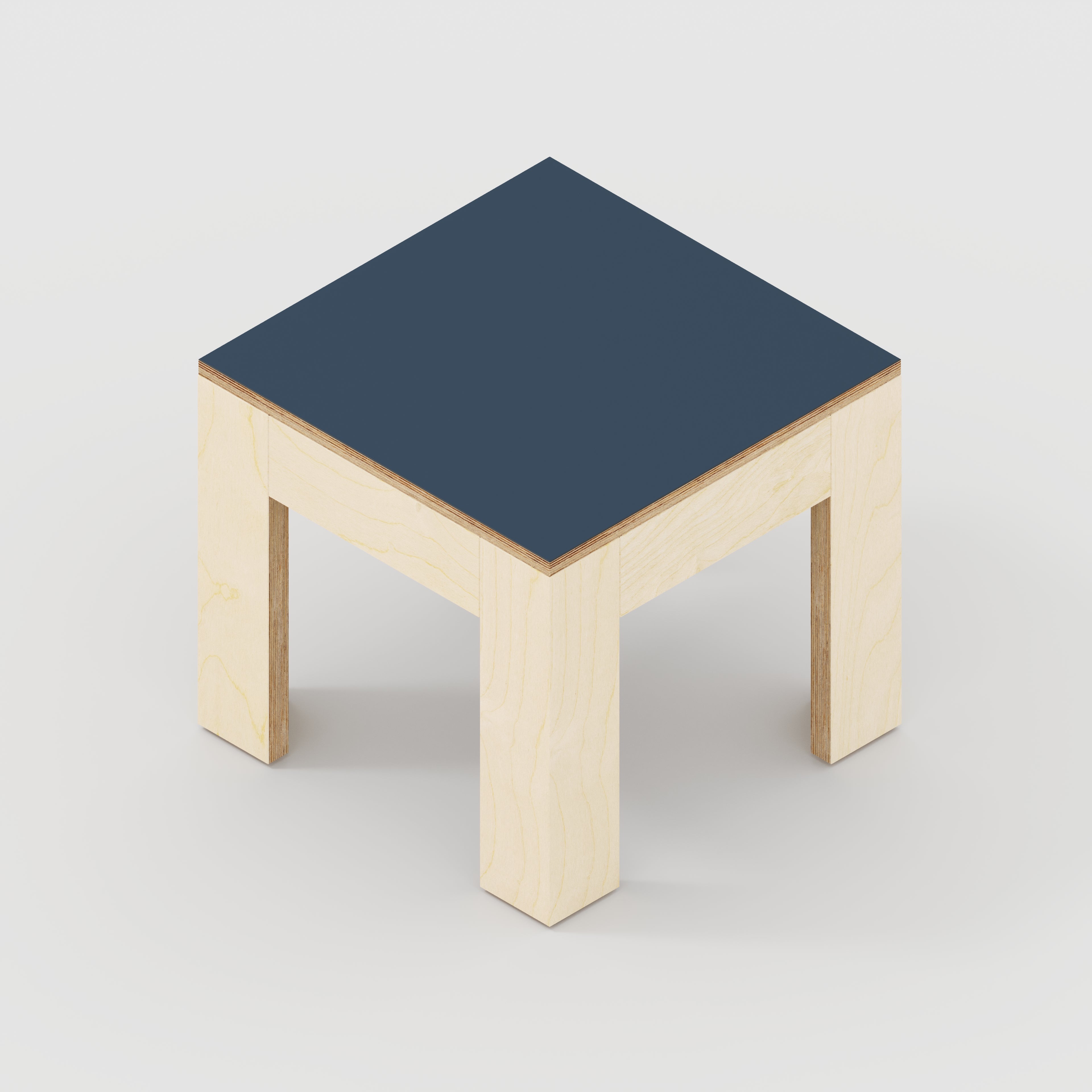Side Table with Solid Frame - Formica Night Sea Blue - 500(w) x 500(d) x 450(h)