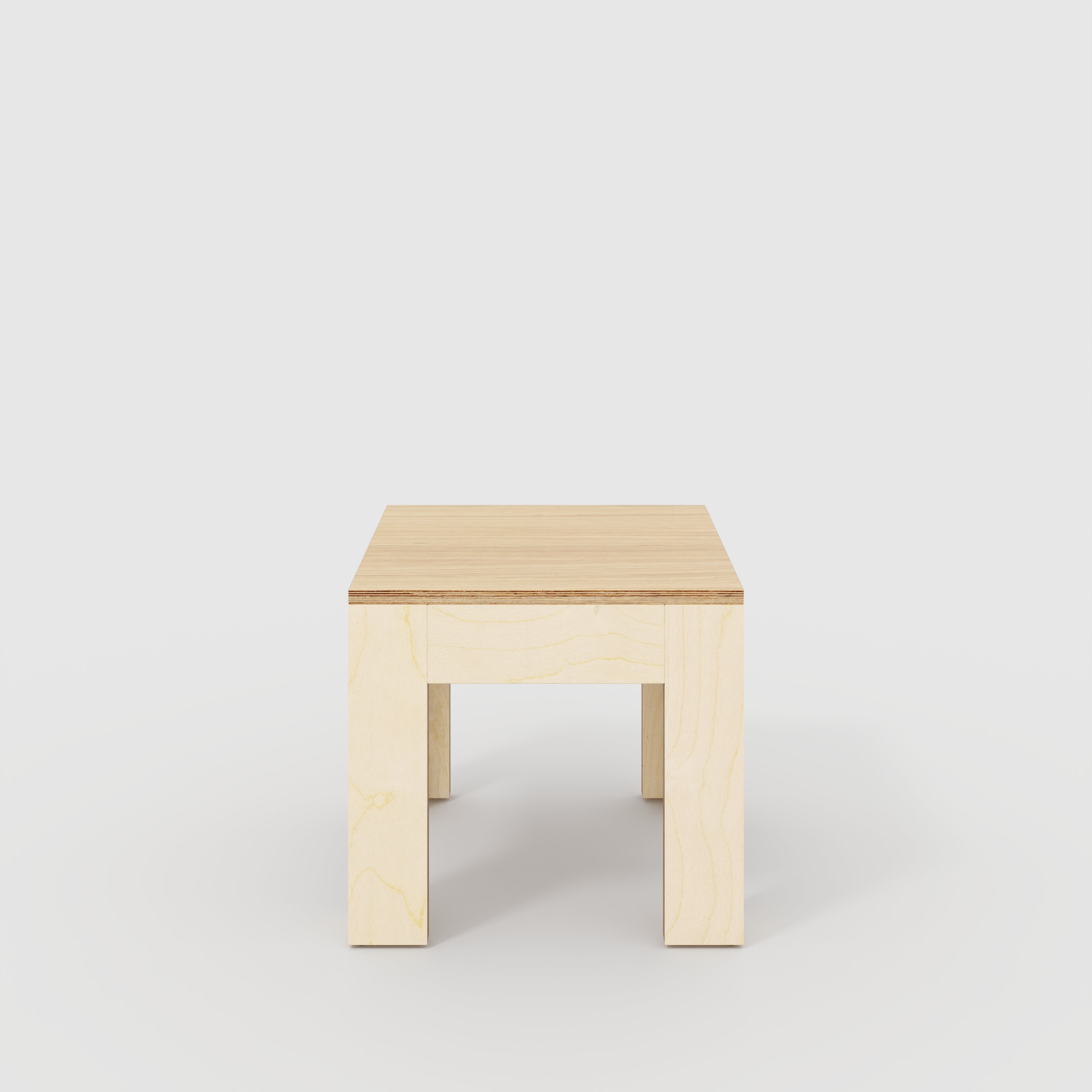 Side Table with Solid Frame - Plywood Oak - 500(w) x 500(d) x 450(h)