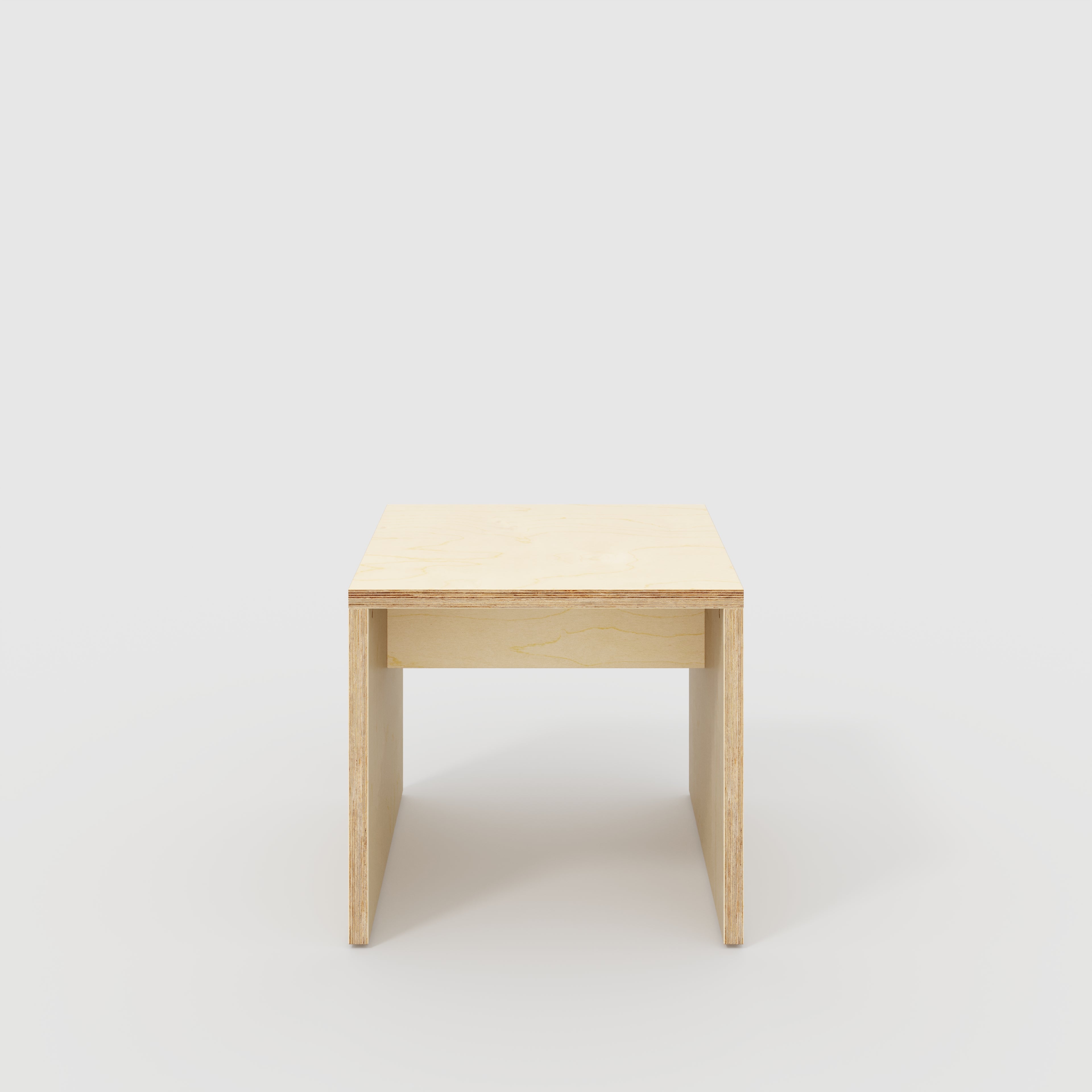 Side Table with Solid Sides - Plywood Birch - 500(w) x 500(d) x 450(h)