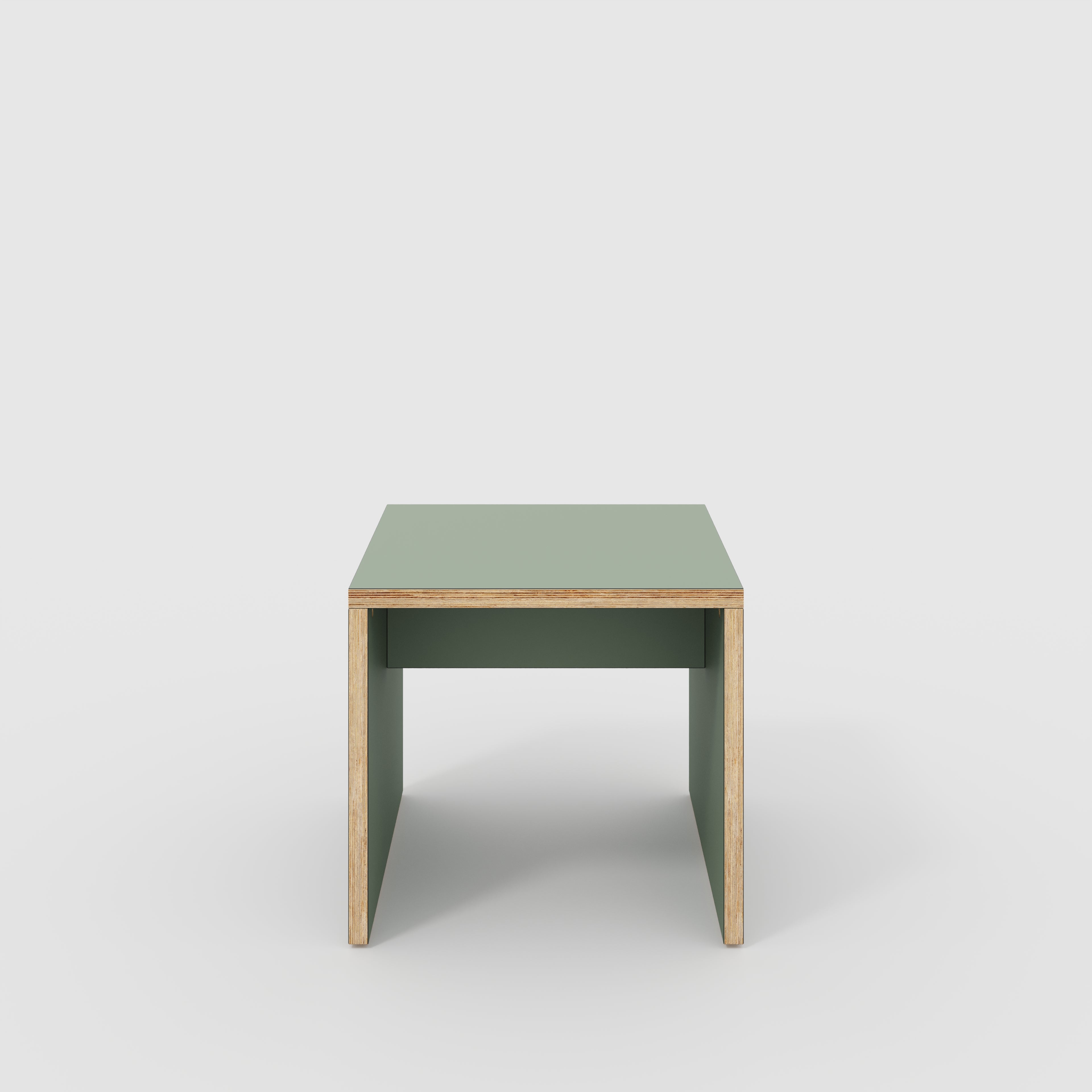 Side Table with Solid Sides - Formica Green Slate - 500(w) x 500(d) x 450(h)