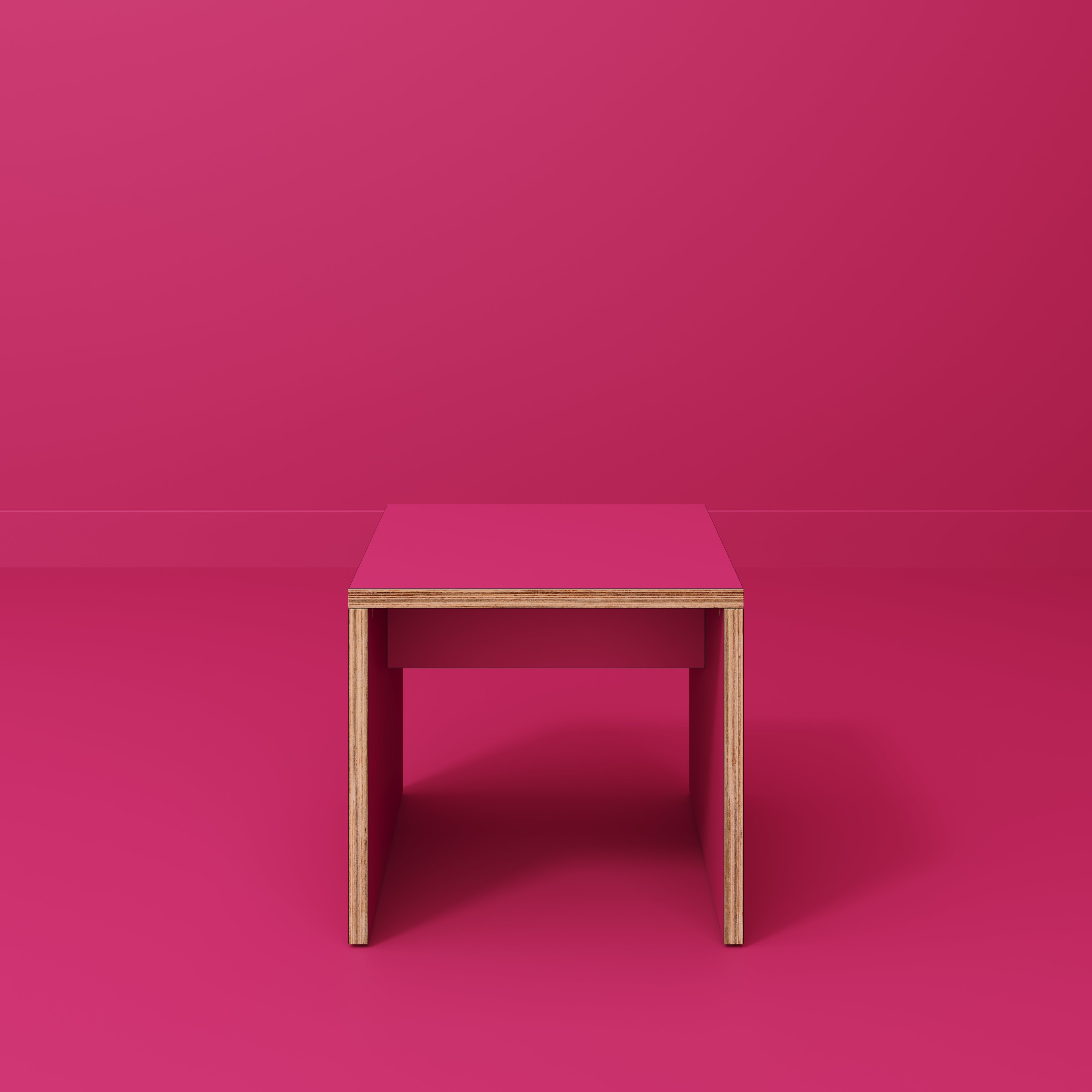 Side Table with Solid Sides - Formica Juicy Pink - 500(w) x 500(d) x 450(h)