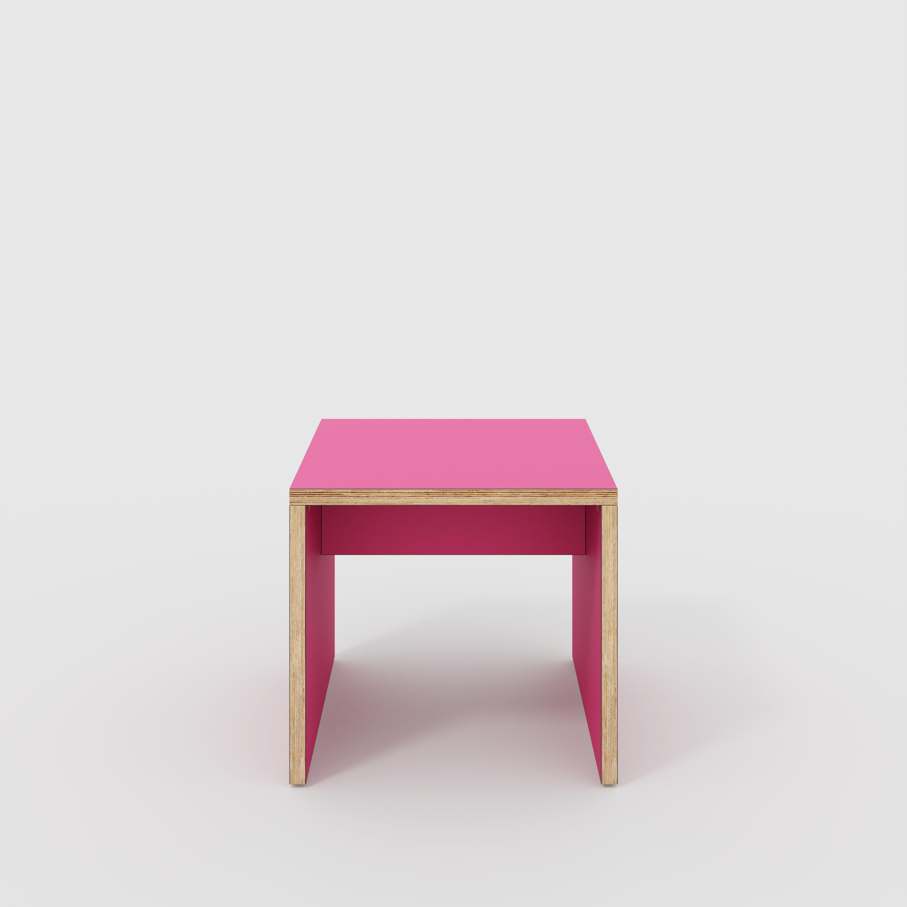 Side Table with Solid Sides - Formica Juicy Pink - 500(w) x 500(d) x 450(h)