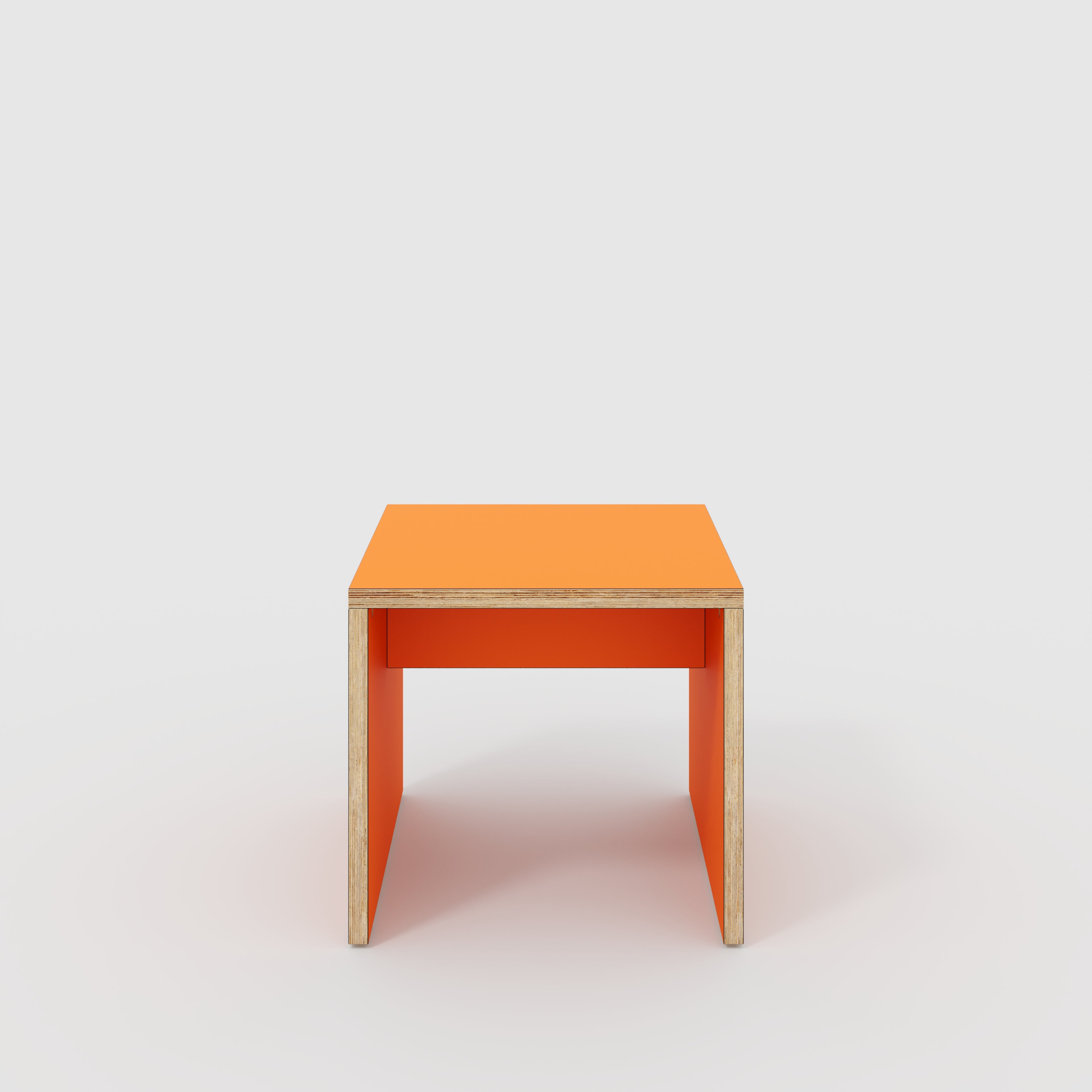 Side Table with Solid Sides - Formica Levante Orange - 500(w) x 500(d) x 450(h)
