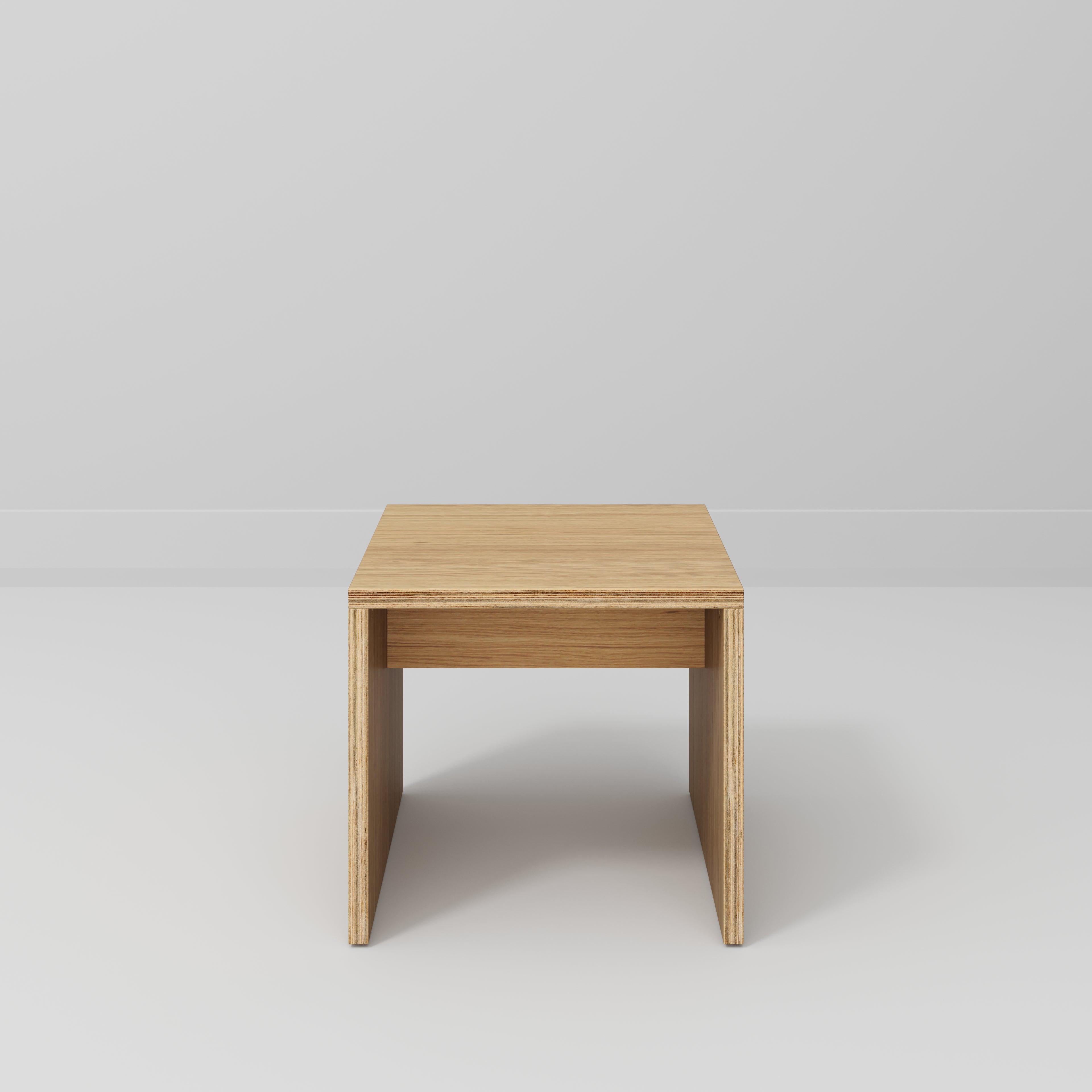 Side Table with Solid Sides - Plywood Oak - 500(w) x 500(d) x 450(h)