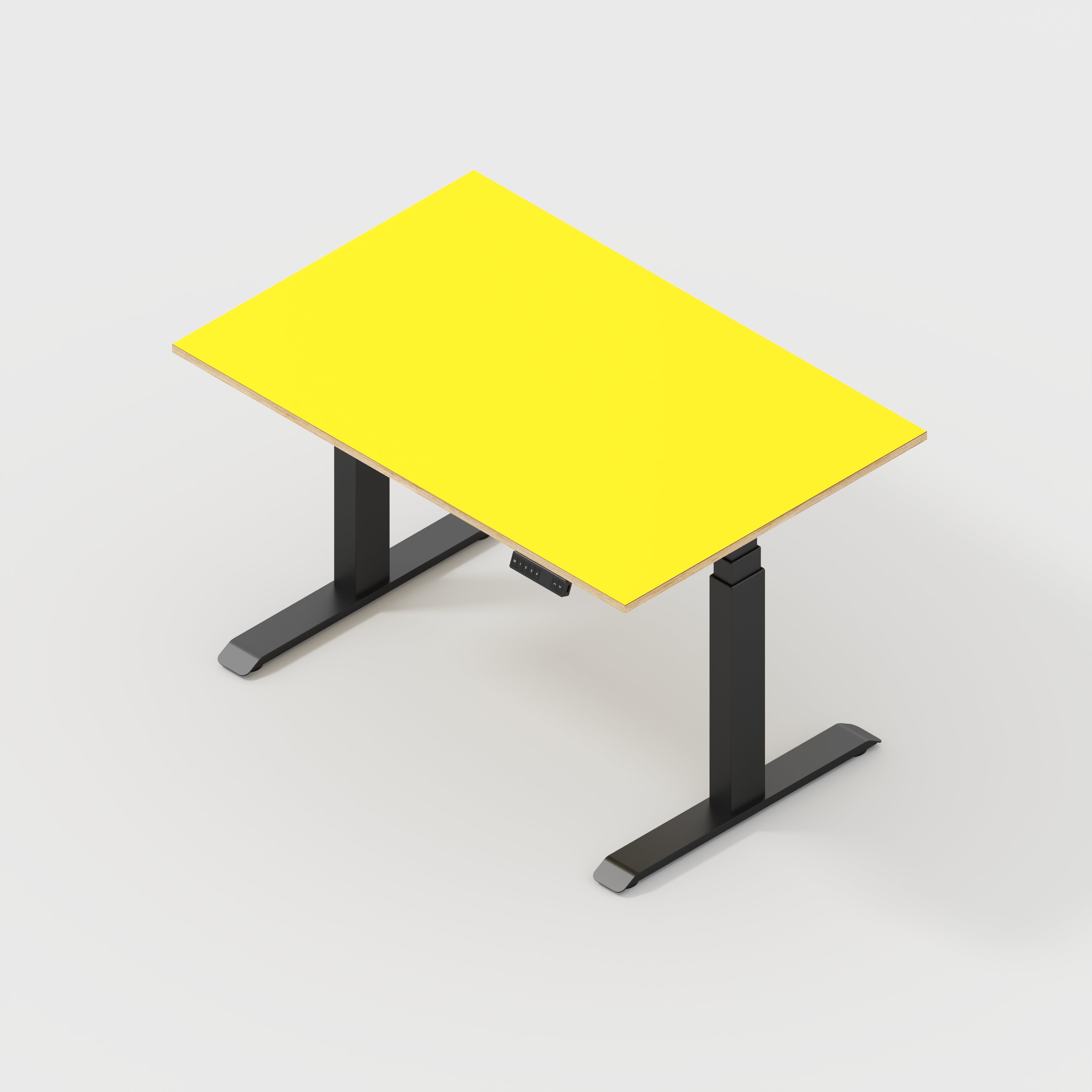 Sit Stand Desk with Black Frame - Formica Chrome Yellow - 1200(w) x 800(d)