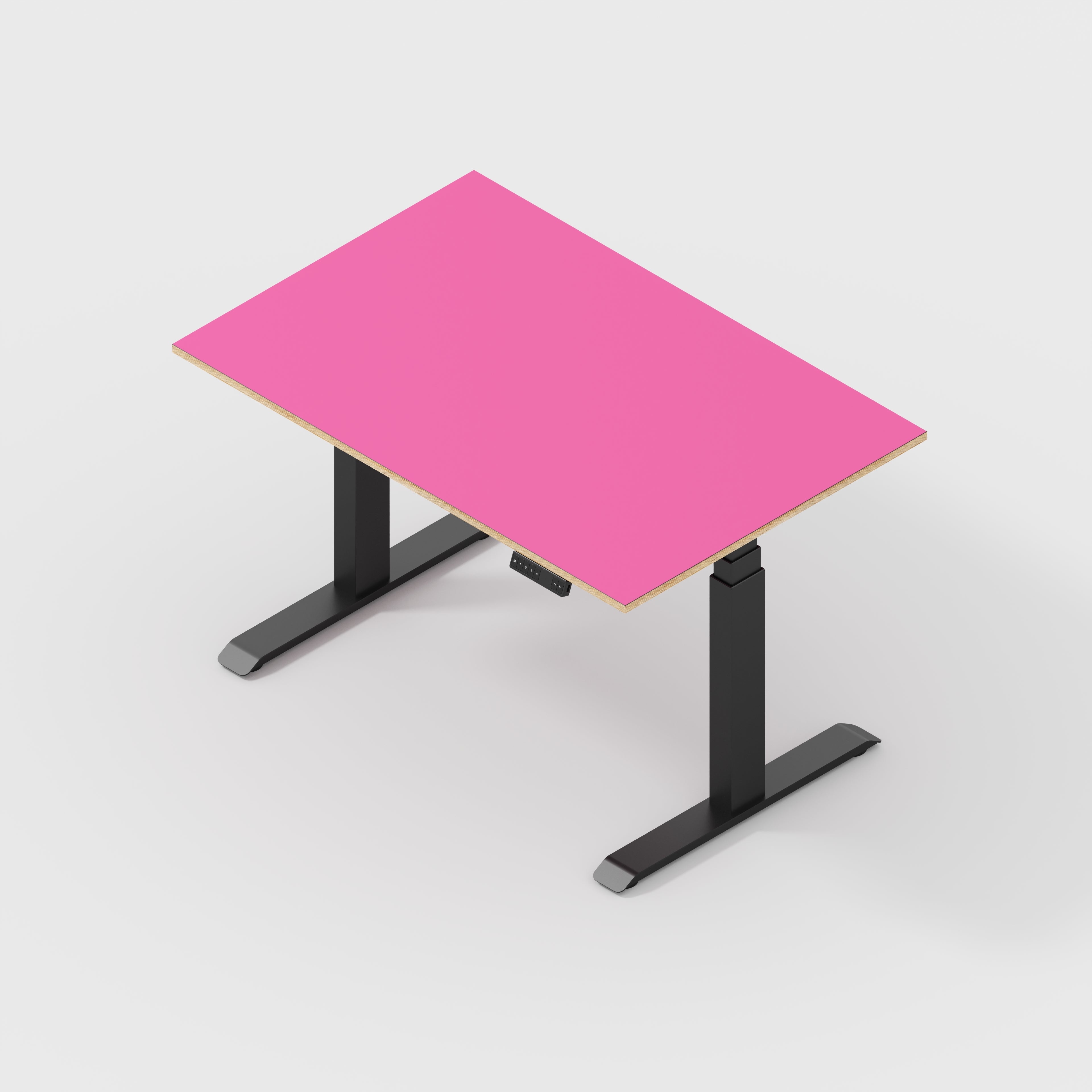 Sit Stand Desk with Black Frame - Formica Juicy Pink - 1200(w) x 800(d)