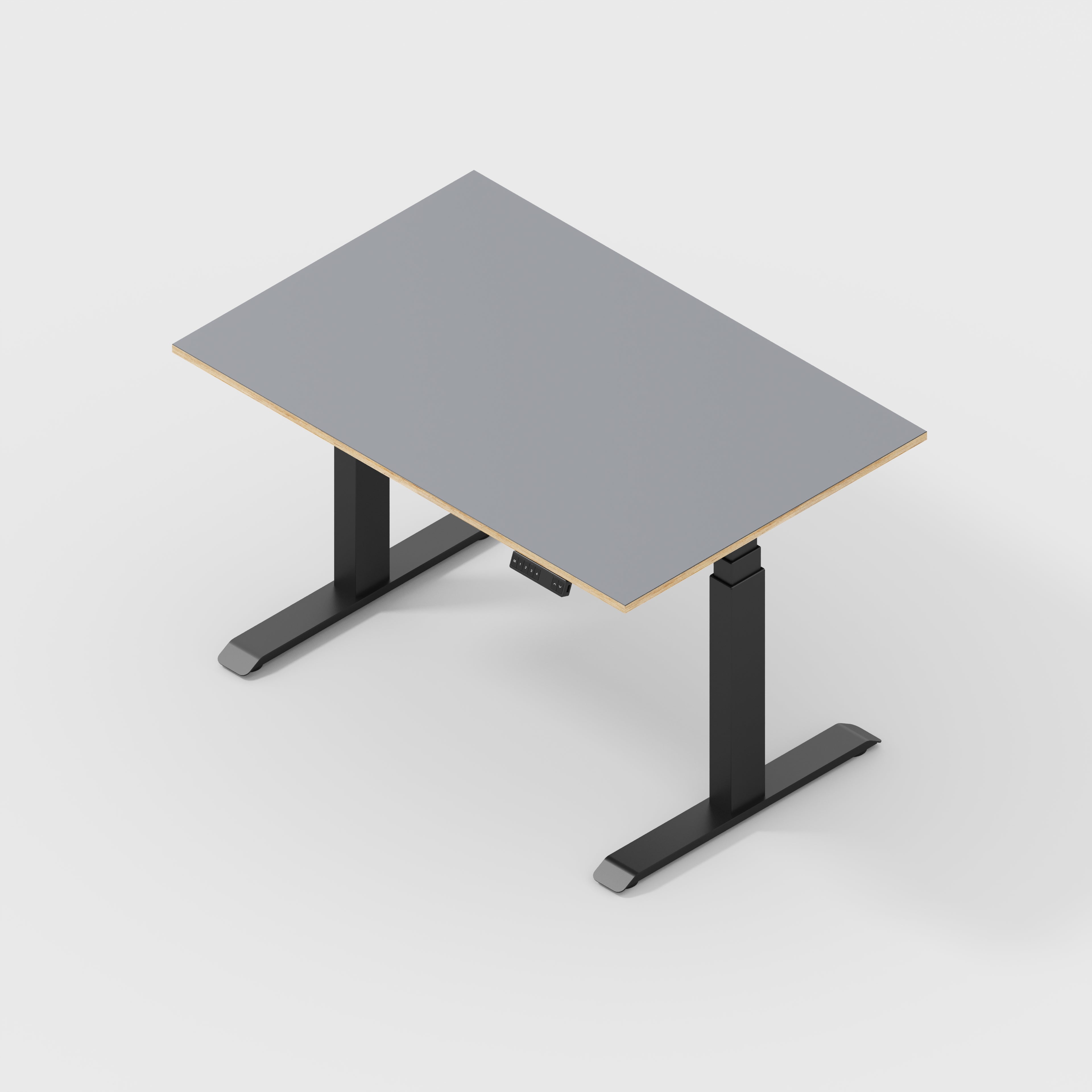 Sit Stand Desk with Black Frame - Formica Tornado Grey - 1200(w) x 800(d)