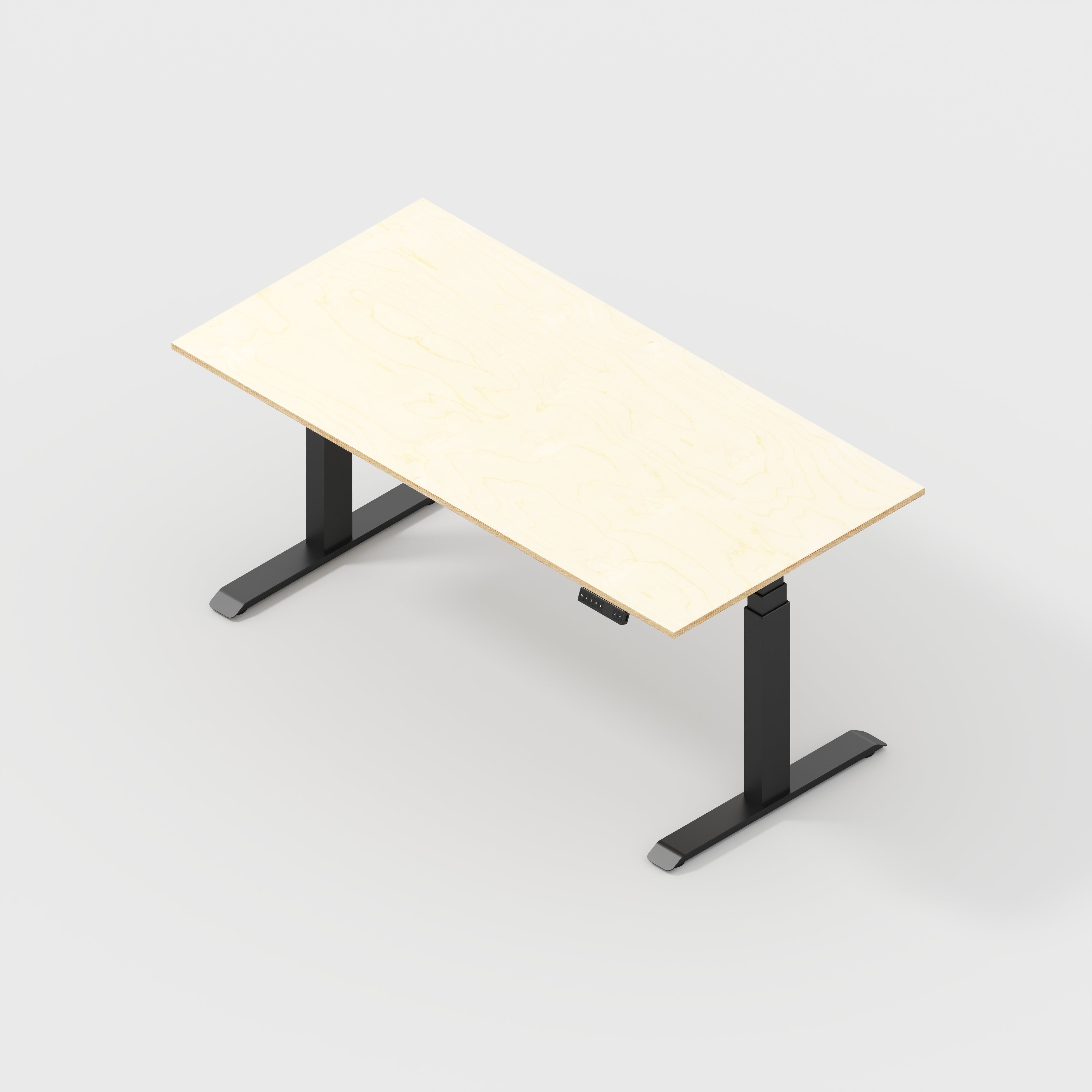 Sit Stand Desk with Black Frame - Plywood Birch - 1600(w) x 800(d)