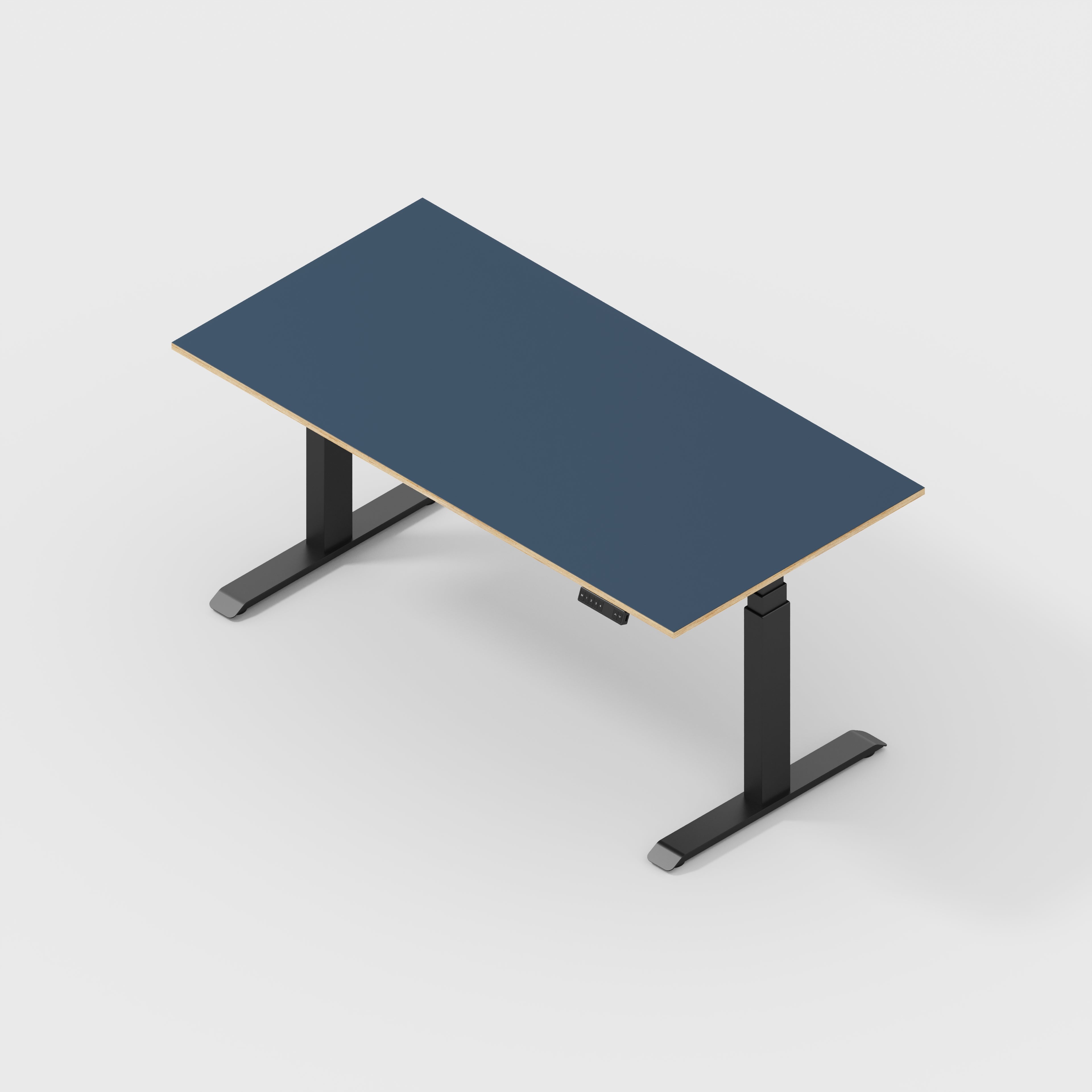 Sit Stand Desk with Black Frame - Formica Night Sea Blue - 1600(w) x 800(d)