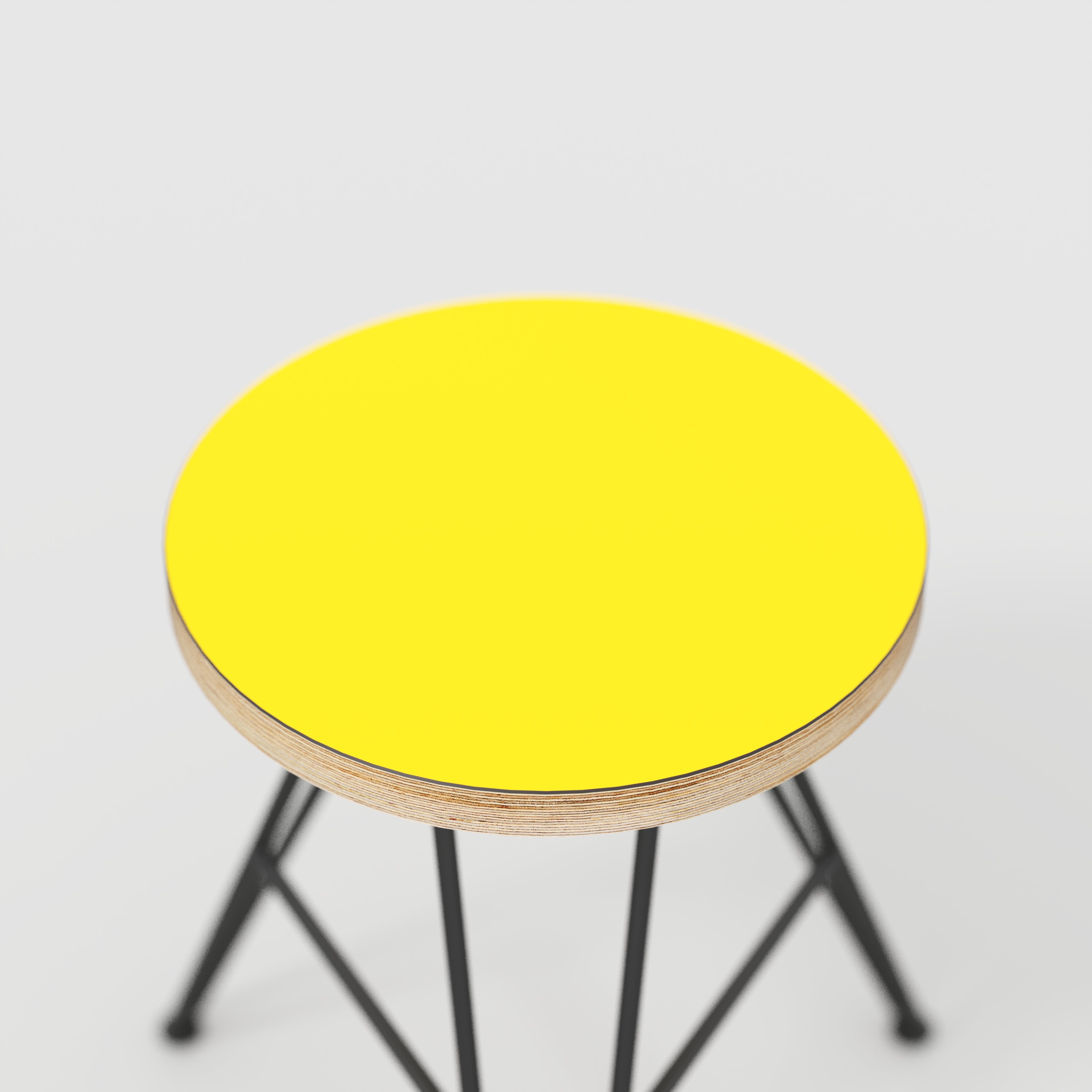 Stool with Black Hairpin Base - Formica Chrome Yellow