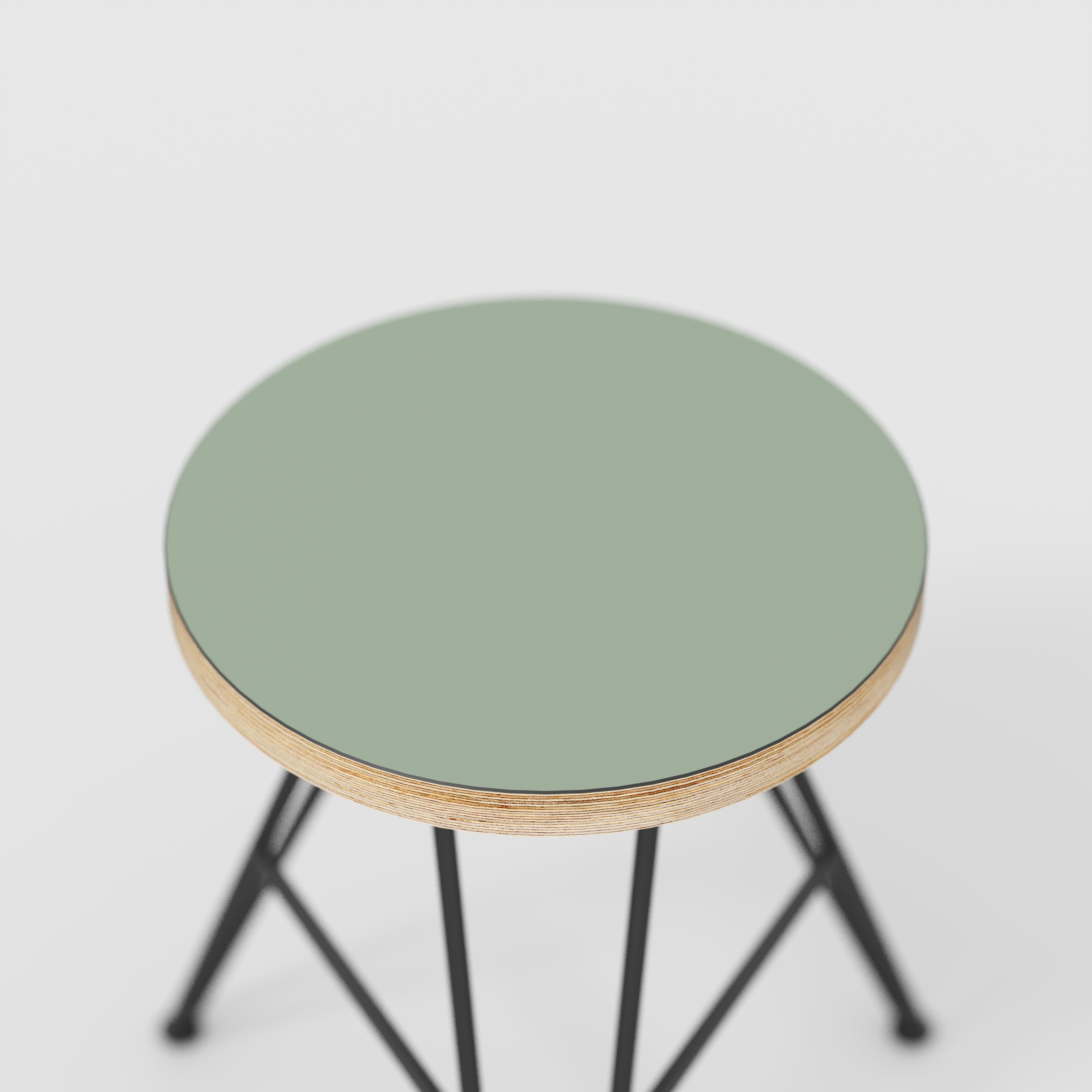 Stool with Black Hairpin Base - Formica Green Slate