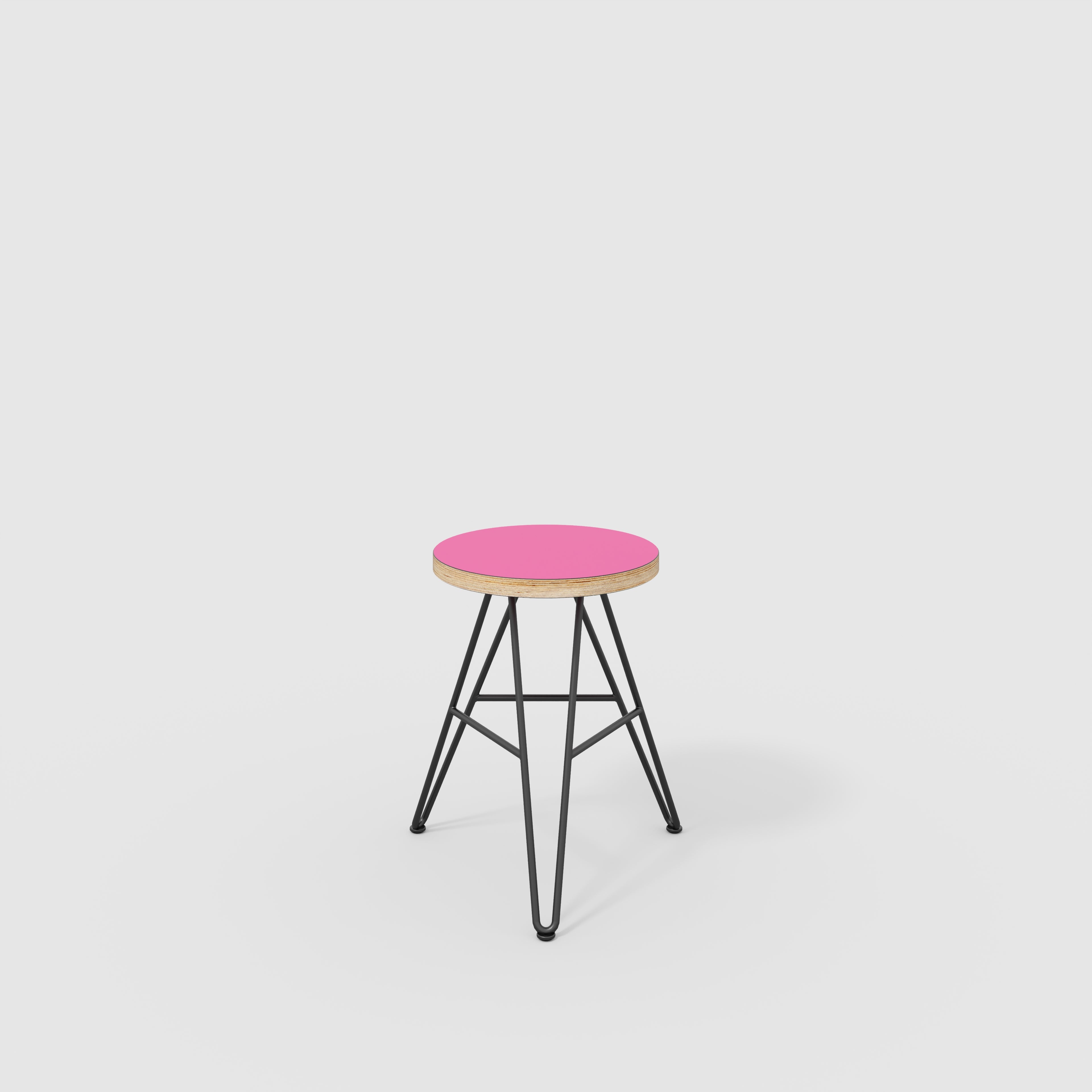 Stool with Black Hairpin Base - Formica Juicy pink